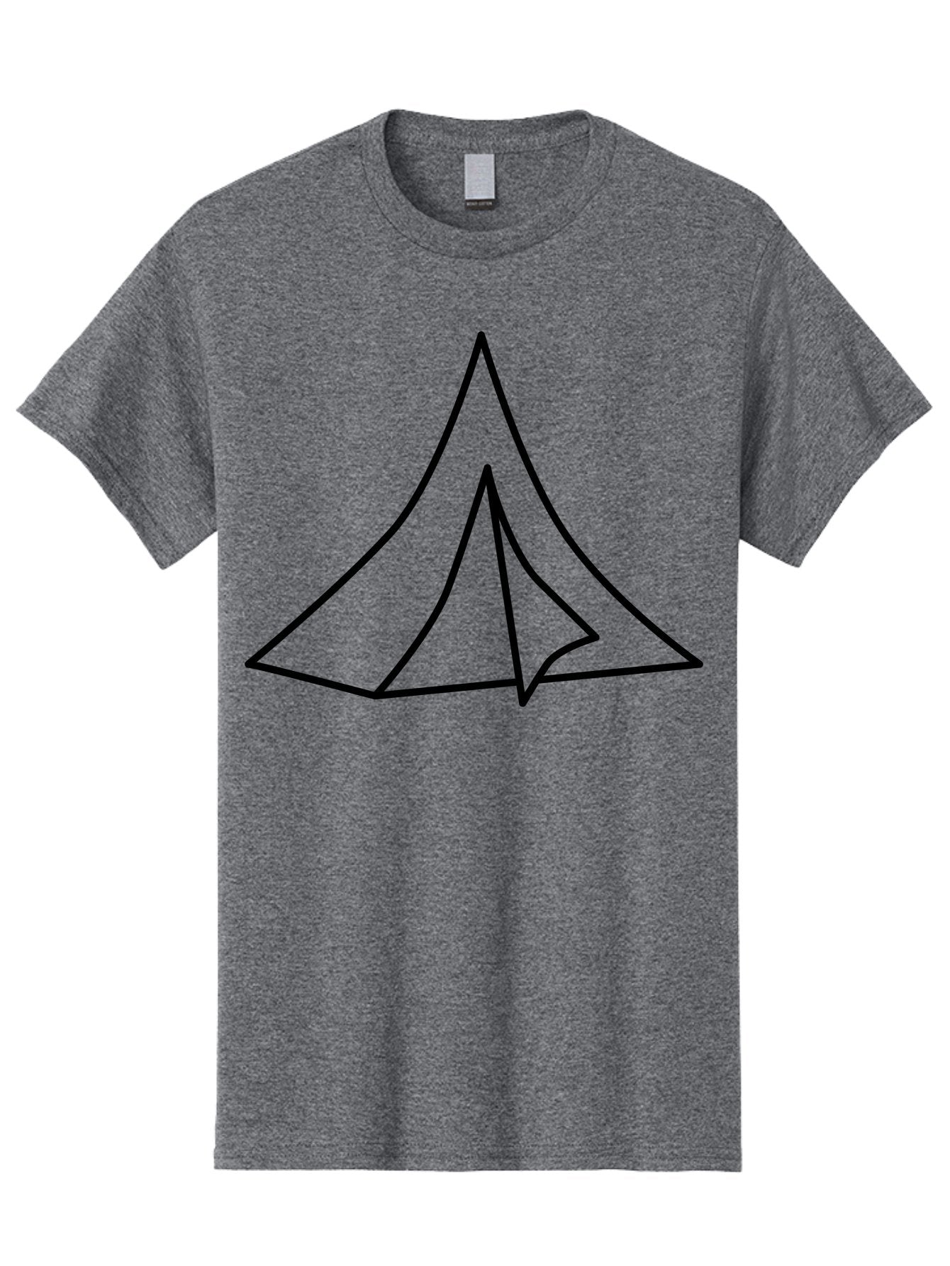 Tent Men'S Graphic Tee, 100% Cotton, Comfortable Casual Summer Wear, Machine Washable, Simple Tent Illustration, Camping Symbol, Minimalist Design, Black Outline, Geometric Shapes, Triangular Form, Outdoor Adventure -  Aaa218 21