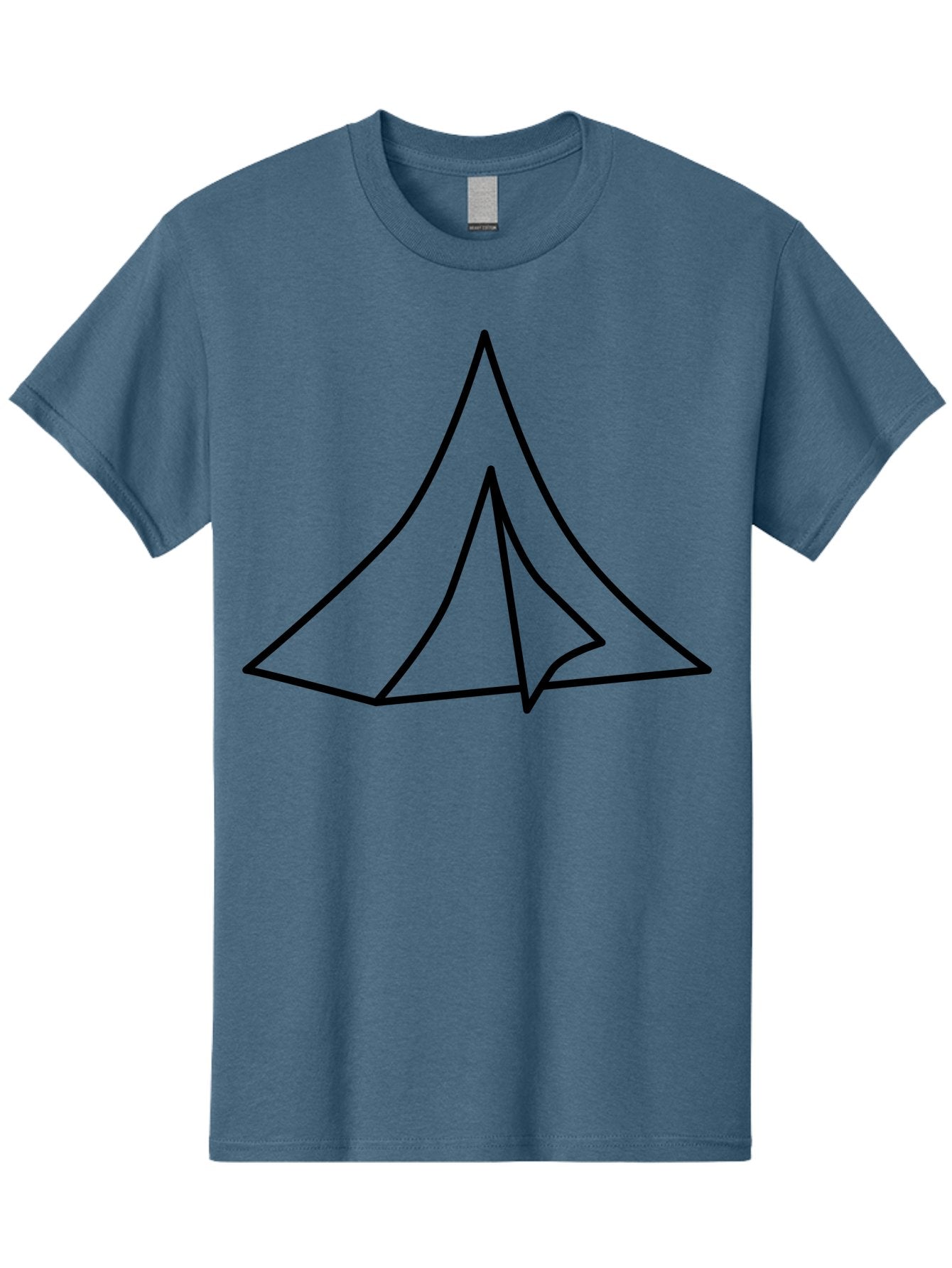 Tent Men'S Graphic Tee, 100% Cotton, Comfortable Casual Summer Wear, Machine Washable, Simple Tent Illustration, Camping Symbol, Minimalist Design, Black Outline, Geometric Shapes, Triangular Form, Outdoor Adventure -  Aaa218 17