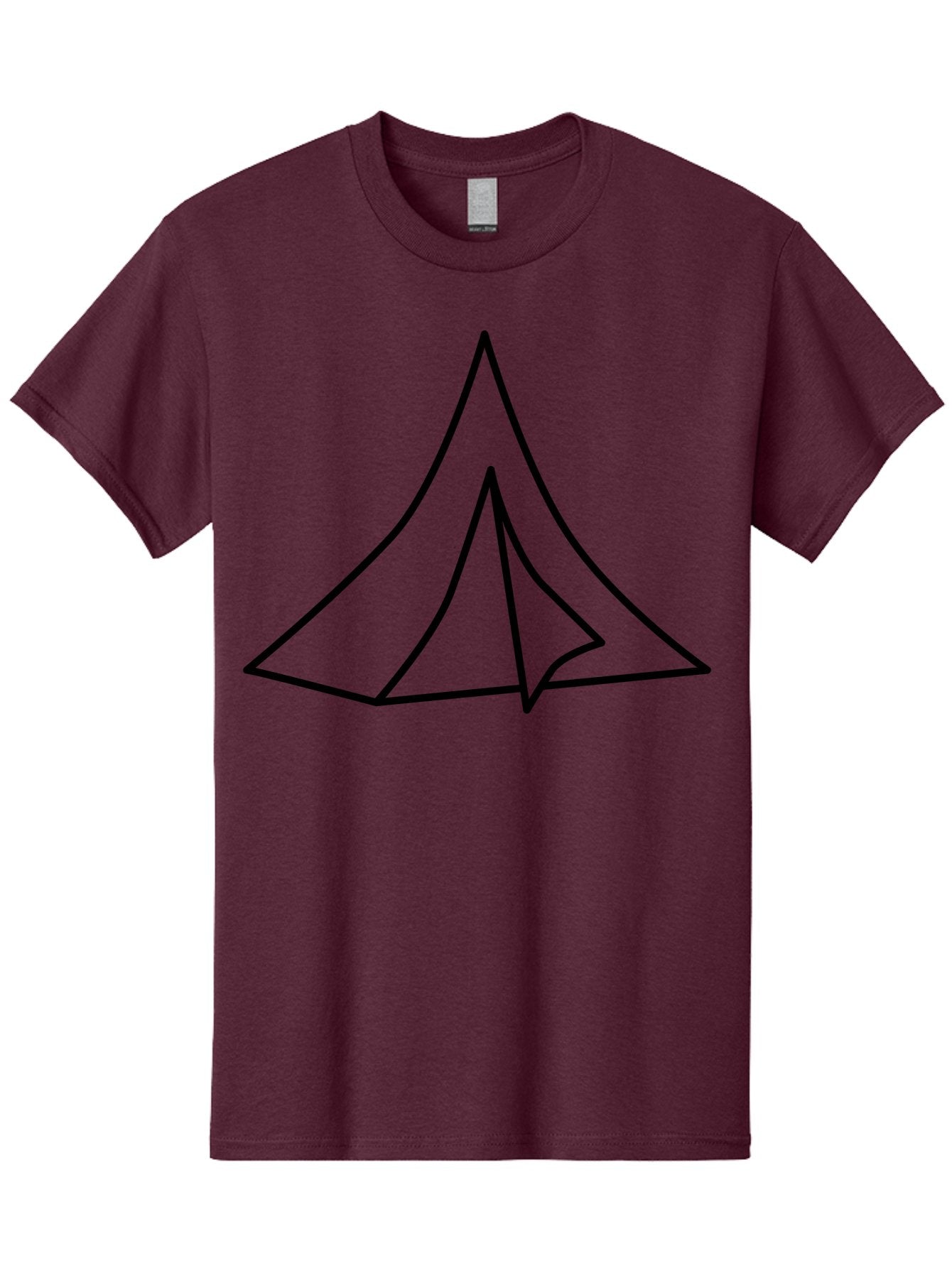 Tent Men'S Graphic Tee, 100% Cotton, Comfortable Casual Summer Wear, Machine Washable, Simple Tent Illustration, Camping Symbol, Minimalist Design, Black Outline, Geometric Shapes, Triangular Form, Outdoor Adventure -  Aaa218 9