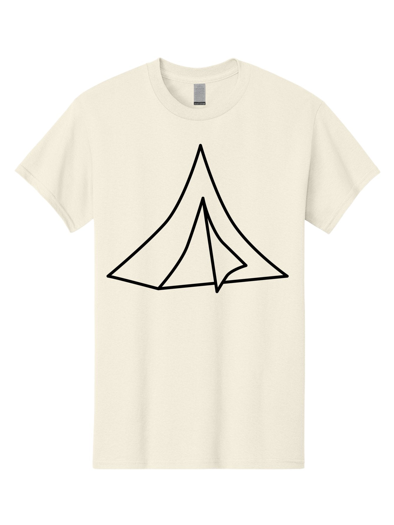 Tent Men'S Graphic Tee, 100% Cotton, Comfortable Casual Summer Wear, Machine Washable, Simple Tent Illustration, Camping Symbol, Minimalist Design, Black Outline, Geometric Shapes, Triangular Form, Outdoor Adventure -  Aaa218 19