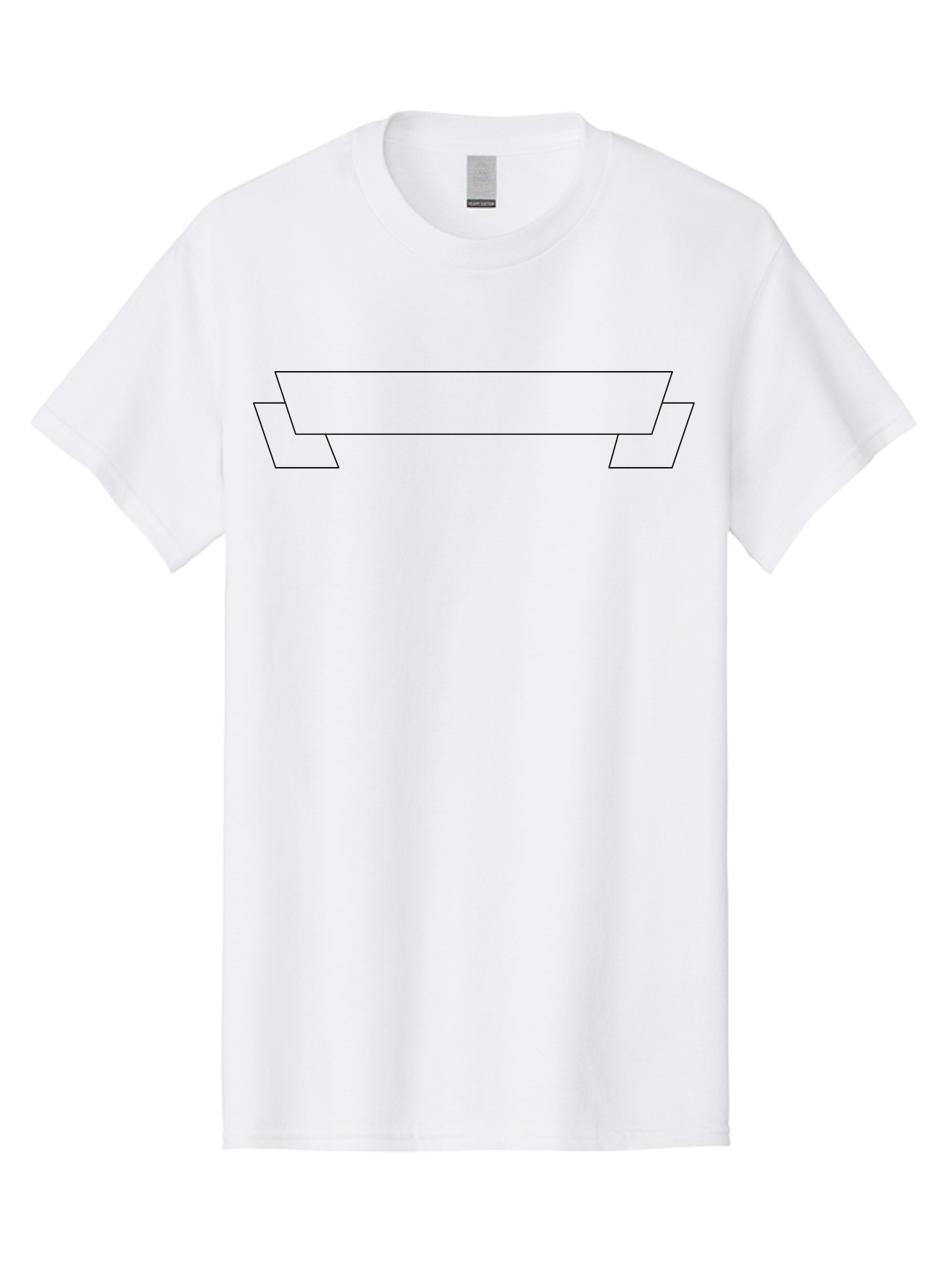 Text-Box Men'S Graphic Tee, 100% Cotton, Comfortable Casual Summer Wear, Machine Washable, Ribbon Banner, Outline Design, Simple Graphics, Minimalist Style, Clean Lines, Modern Aesthetic, Empty Space, Customizable Template -  Aaa220 25