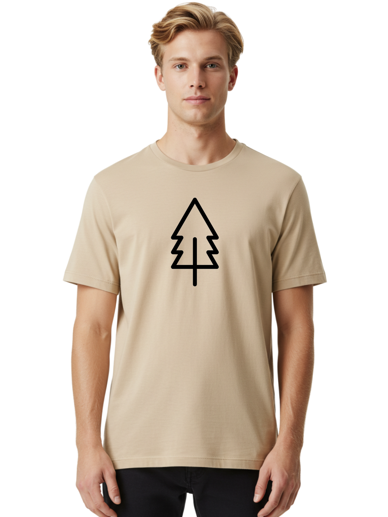 Tree-Logo-1 Men'S Graphic Tee, 100% Cotton, Comfortable Casual Summer Wear, Machine Washable, Tree Icon, Minimalist Design, Simple Tree, Forest Symbol, Eco Friendly Logo, Nature Graphic, Environmental Symbol, Simple Illustration -  Aaa221 20