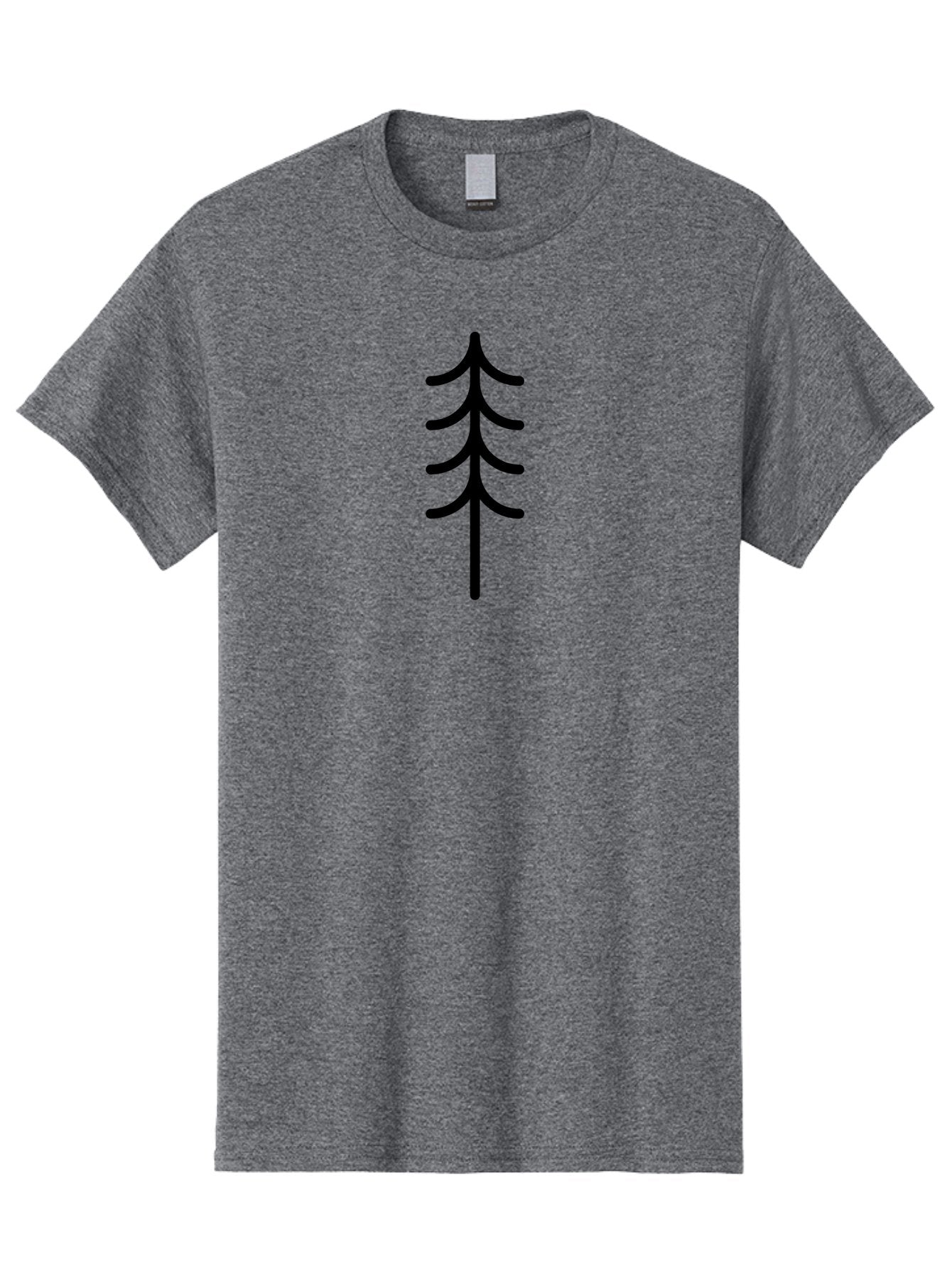 Tree-Silhouette Men'S Graphic Tee, 100% Cotton, Comfortable Casual Summer Wear, Machine Washable, Tree Silhouette, Black Tree, Minimalist Design, Simple Shape, Evergreen Tree, Stylized Tree, Forest Icon, Nature Symbol -  Aaa224 23