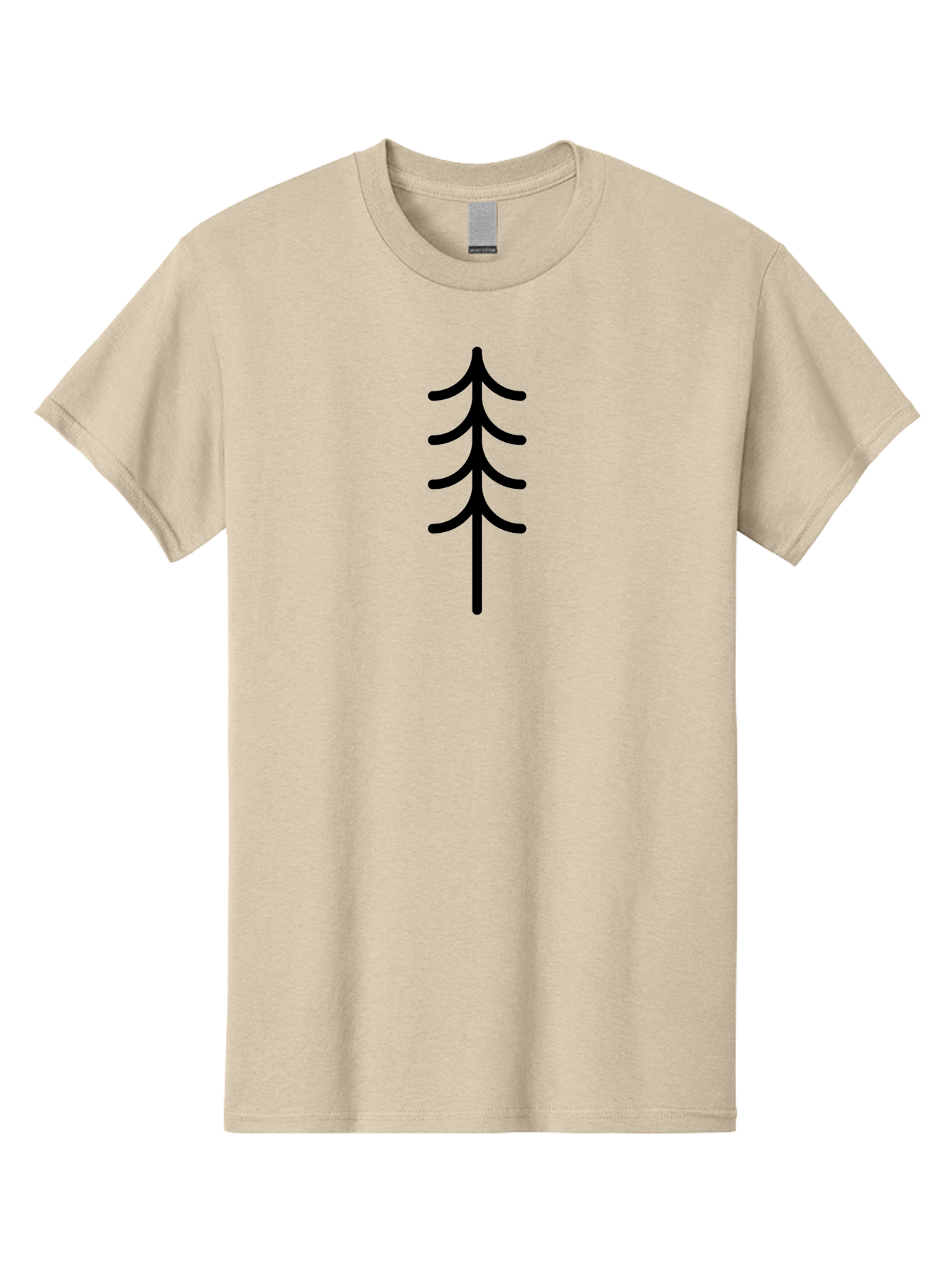 Tree-Silhouette Men'S Graphic Tee, 100% Cotton, Comfortable Casual Summer Wear, Machine Washable, Tree Silhouette, Black Tree, Minimalist Design, Simple Shape, Evergreen Tree, Stylized Tree, Forest Icon, Nature Symbol -  Aaa224