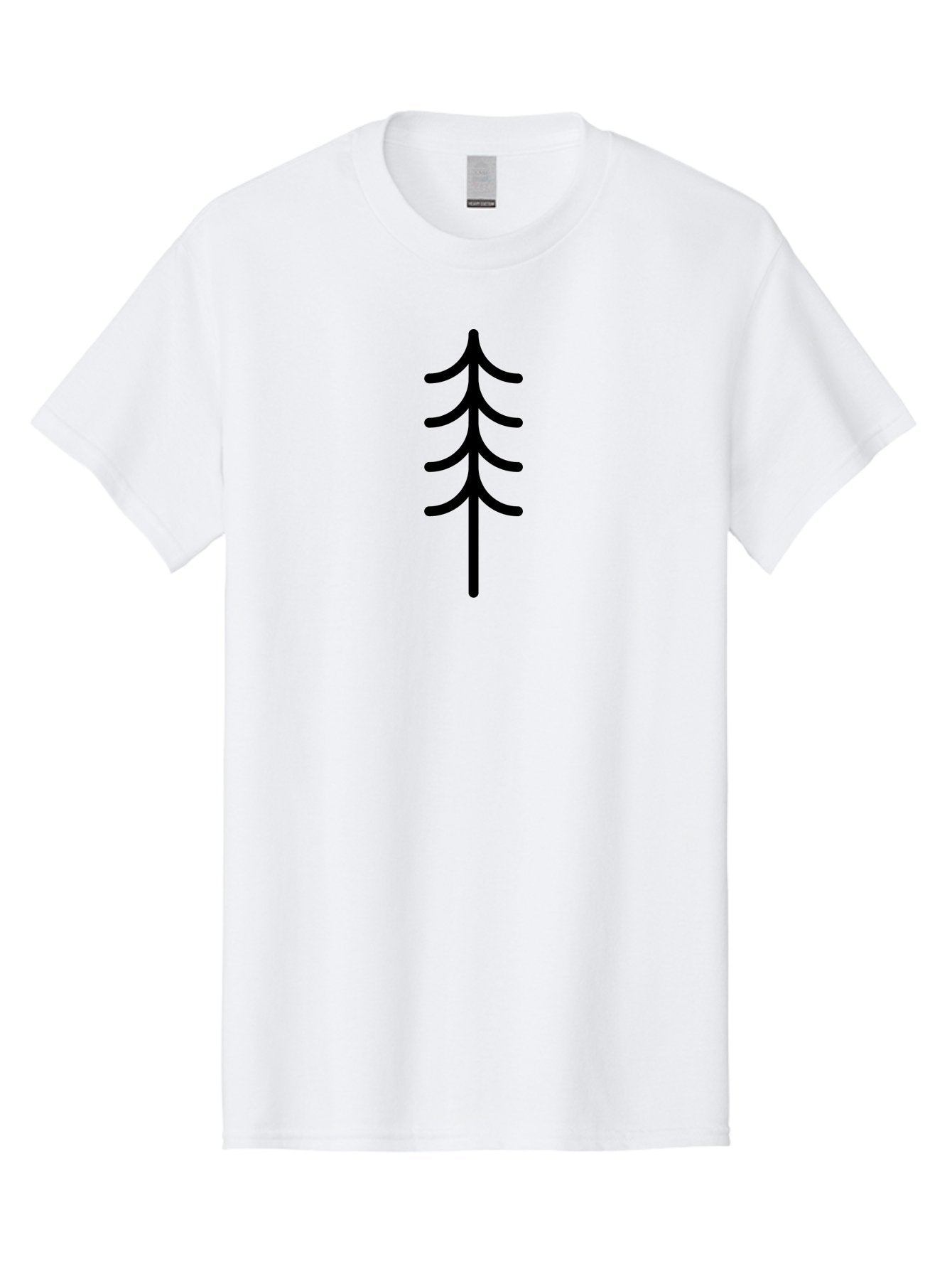 Tree-Silhouette Men'S Graphic Tee, 100% Cotton, Comfortable Casual Summer Wear, Machine Washable, Tree Silhouette, Black Tree, Minimalist Design, Simple Shape, Evergreen Tree, Stylized Tree, Forest Icon, Nature Symbol -  Aaa224 25