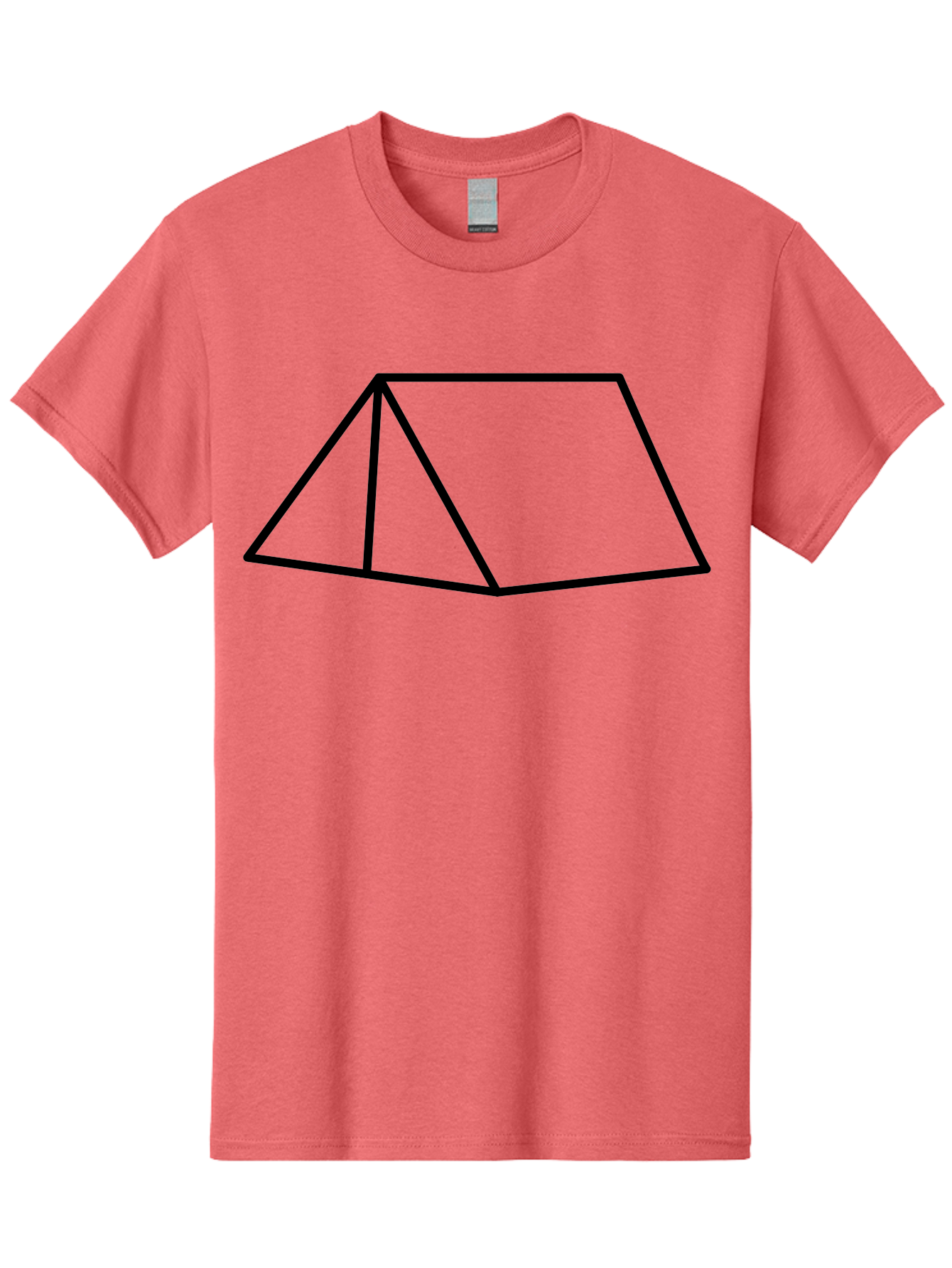 Triangular-Prism Men'S Graphic Tee, 100% Cotton, Comfortable Casual Summer Wear, Machine Washable, Geometric Shape, 3D Figure, Triangular Prism, Simple Design, Black Outline, Minimalist Art, Mathematical Concept, Educational Graphic -  Aaa226