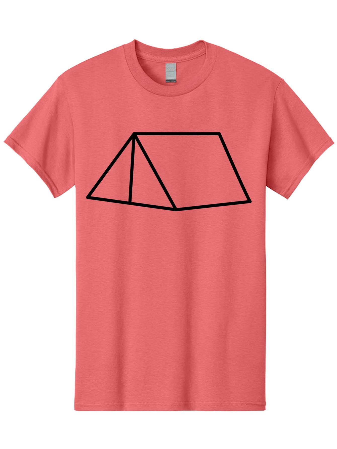 Triangular-Prism Men'S Graphic Tee, 100% Cotton, Comfortable Casual Summer Wear, Machine Washable, Geometric Shape, 3D Figure, Triangular Prism, Simple Design, Black Outline, Minimalist Art, Mathematical Concept, Educational Graphic -  Aaa226 21