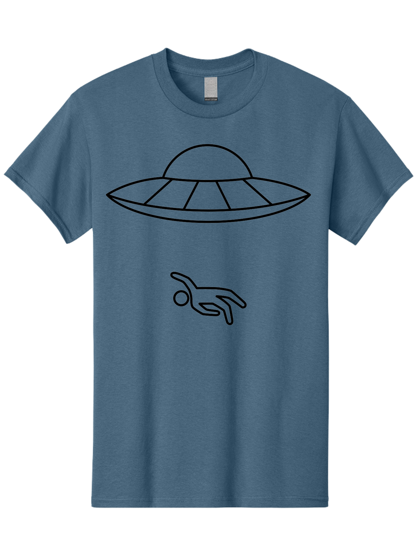 Ufo Men'S Graphic Tee, 100% Cotton, Comfortable Casual Summer Wear, Machine Washable, Ufo Sighting, Alien Encounter, Mysterious Hand, Black Outline, Simple Design, Pop Art Style, Modern Graphic, Minimalist Illustration, Outer Space, -  Aaa227 15