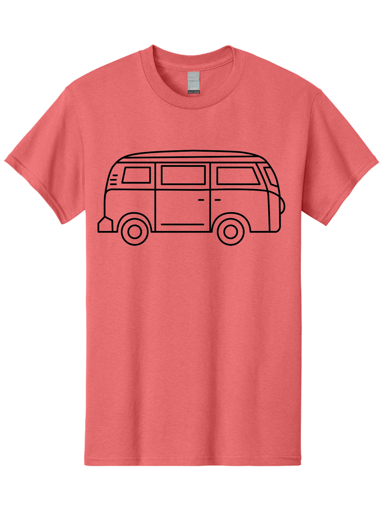 Vw-Bus Men'S Graphic Tee, 100% Cotton, Comfortable Casual Summer Wear, Machine Washable, Classic Vw Bus, Vintage Vehicle, Retro Van, Minimalist Design, Simple Illustration, Modern Graphic, Transportation Icon, Adventure Symbol, -  Aaa228 13