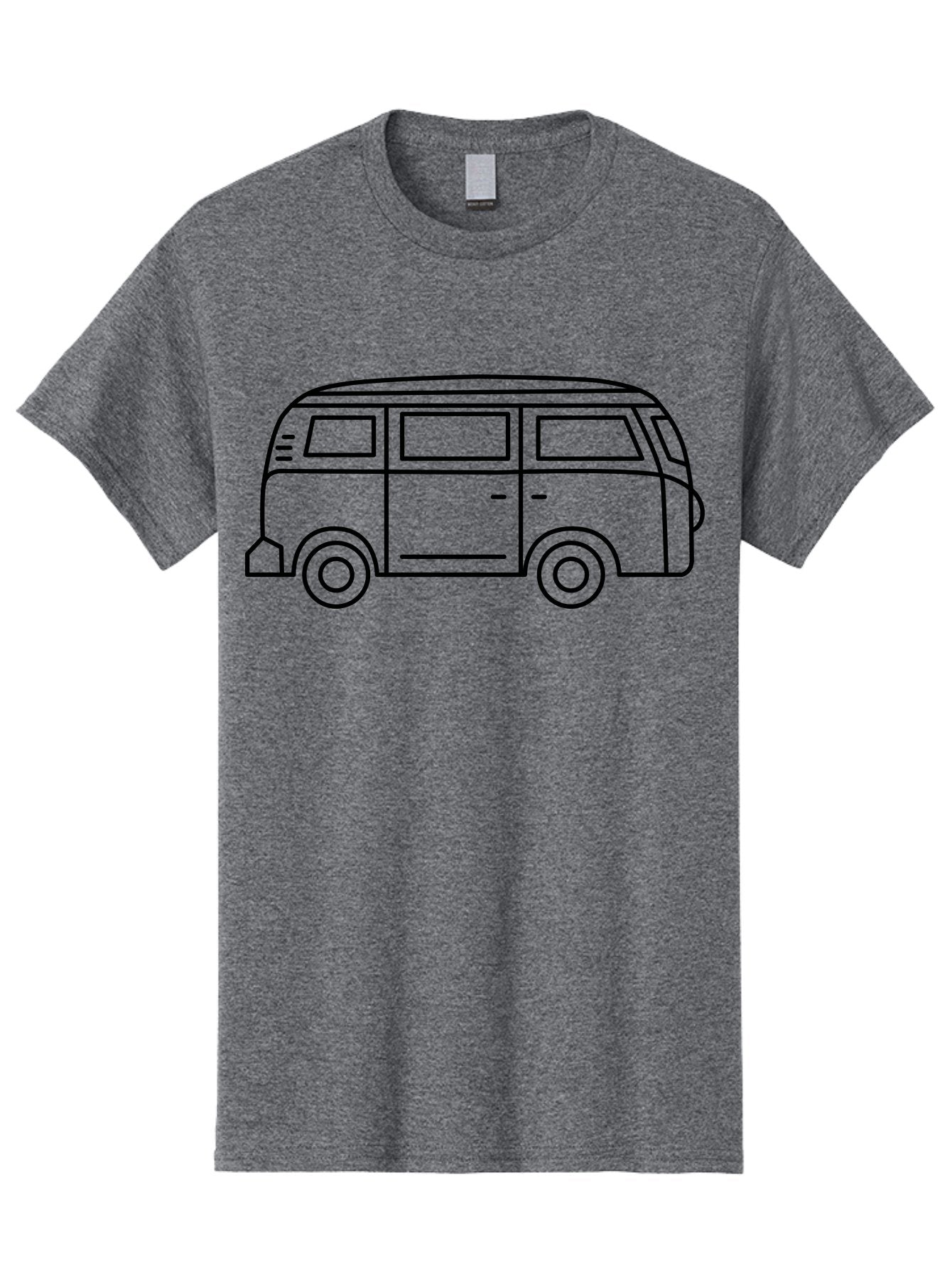 Vw-Bus Men'S Graphic Tee, 100% Cotton, Comfortable Casual Summer Wear, Machine Washable, Classic Vw Bus, Vintage Vehicle, Retro Van, Minimalist Design, Simple Illustration, Modern Graphic, Transportation Icon, Adventure Symbol, -  Aaa228 15