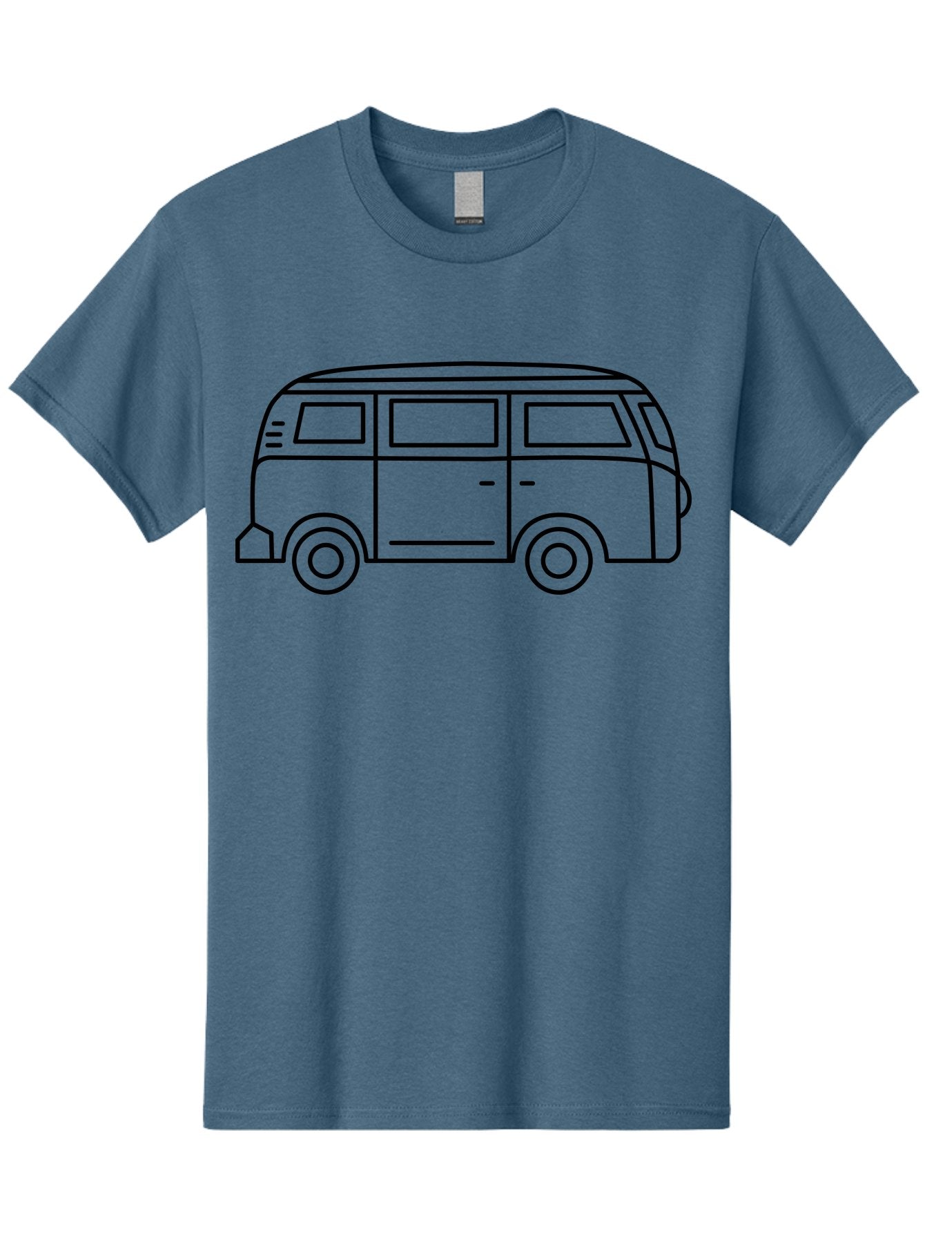 Vw-Bus Men'S Graphic Tee, 100% Cotton, Comfortable Casual Summer Wear, Machine Washable, Classic Vw Bus, Vintage Vehicle, Retro Van, Minimalist Design, Simple Illustration, Modern Graphic, Transportation Icon, Adventure Symbol, -  Aaa228 7