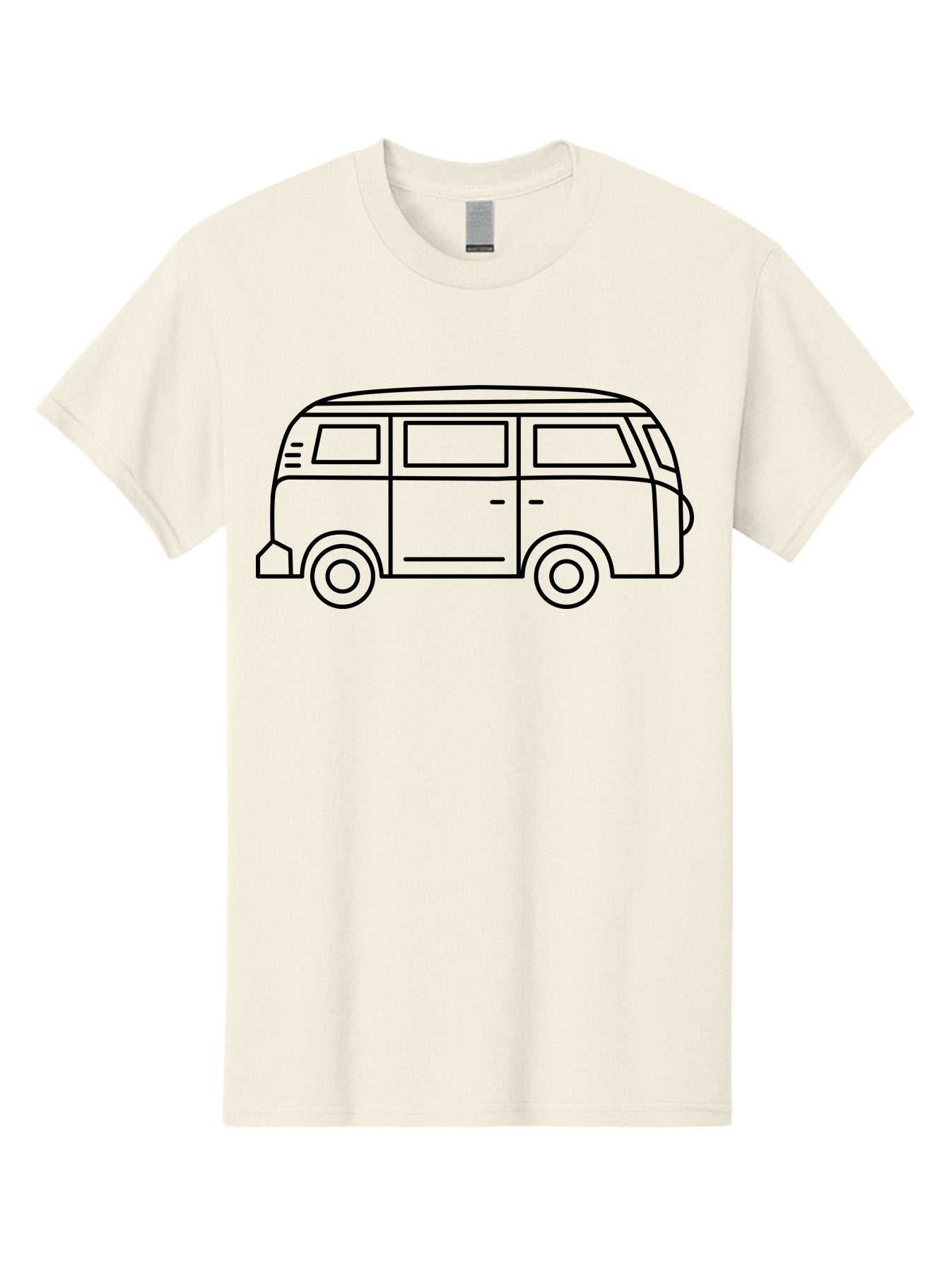 Vw-Bus Men'S Graphic Tee, 100% Cotton, Comfortable Casual Summer Wear, Machine Washable, Classic Vw Bus, Vintage Vehicle, Retro Van, Minimalist Design, Simple Illustration, Modern Graphic, Transportation Icon, Adventure Symbol, -  Aaa228 3