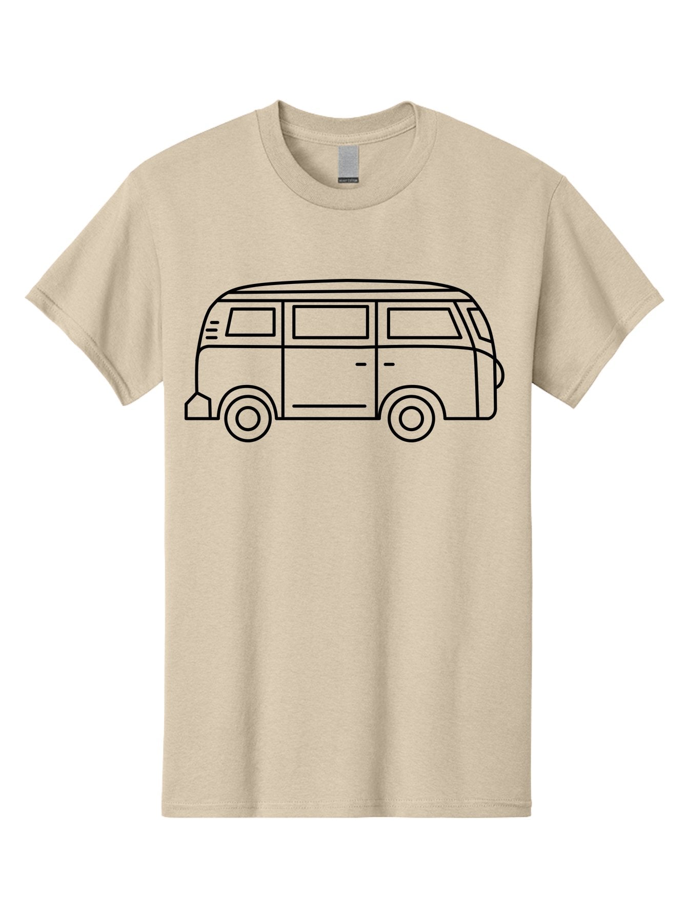 Vw-Bus Men'S Graphic Tee, 100% Cotton, Comfortable Casual Summer Wear, Machine Washable, Classic Vw Bus, Vintage Vehicle, Retro Van, Minimalist Design, Simple Illustration, Modern Graphic, Transportation Icon, Adventure Symbol, -  Aaa228 29