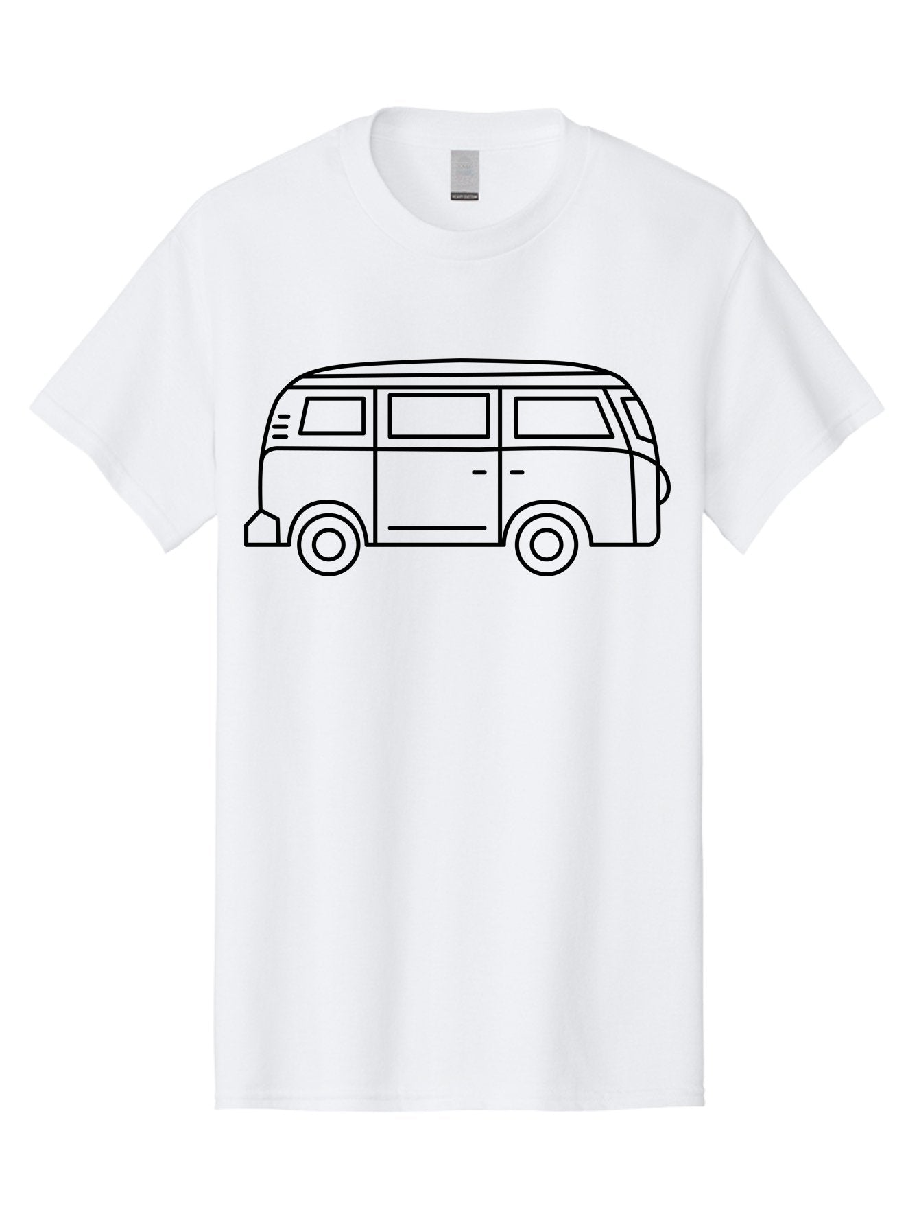 Vw-Bus Men'S Graphic Tee, 100% Cotton, Comfortable Casual Summer Wear, Machine Washable, Classic Vw Bus, Vintage Vehicle, Retro Van, Minimalist Design, Simple Illustration, Modern Graphic, Transportation Icon, Adventure Symbol, -  Aaa228 11