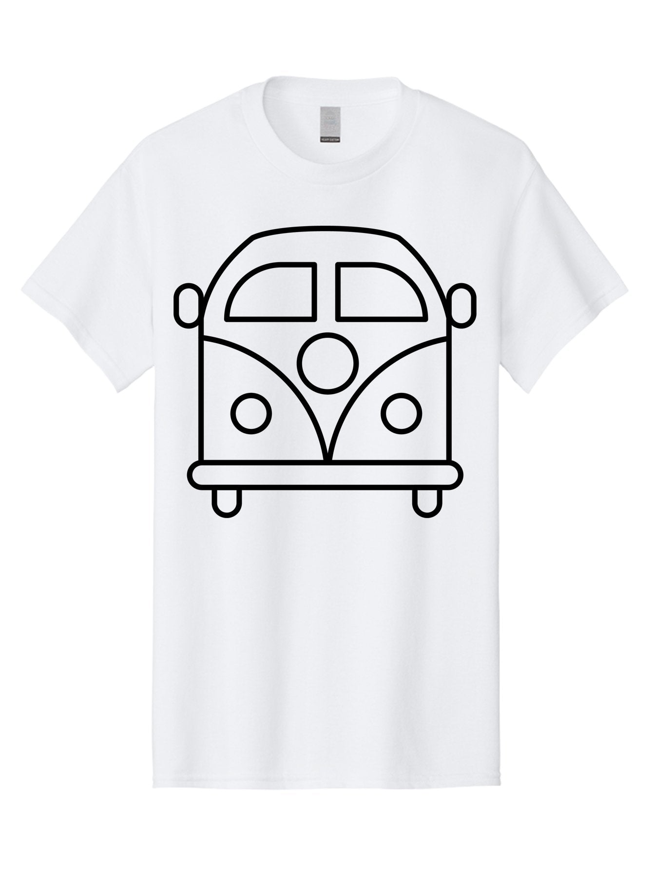 Vw-Van Men'S Graphic Tee, 100% Cotton, Comfortable Casual Summer Wear, Machine Washable, Volkswagen Bus, Retro Vehicle, Classic Car, Hippie Culture, Road Trip, Vintage Transportation, Minimalist Design, Simple Illustration -  Aaa229 7