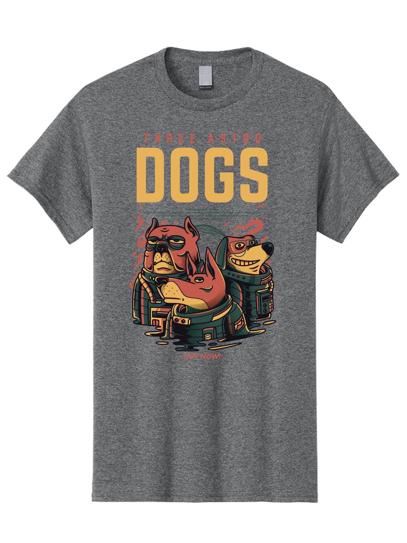 Three-Astronaut-Dogs Men'S Graphic Tee, 100% Cotton, Comfortable Casual Summer Wear, Machine Washable, Astronaut Dogs, Cartoon Characters, Space Adventure, Futuristic Artwork, Robotic Suits, Dog Illustrations, Retro-Futuristic Style, -  Aaa231 7