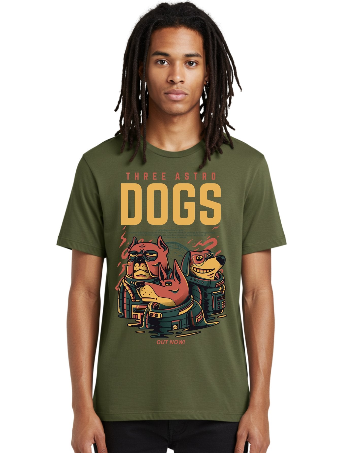 Three-Astronaut-Dogs Men'S Graphic Tee, 100% Cotton, Comfortable Casual Summer Wear, Machine Washable, Astronaut Dogs, Cartoon Characters, Space Adventure, Futuristic Artwork, Robotic Suits, Dog Illustrations, Retro-Futuristic Style, -  Aaa231 30