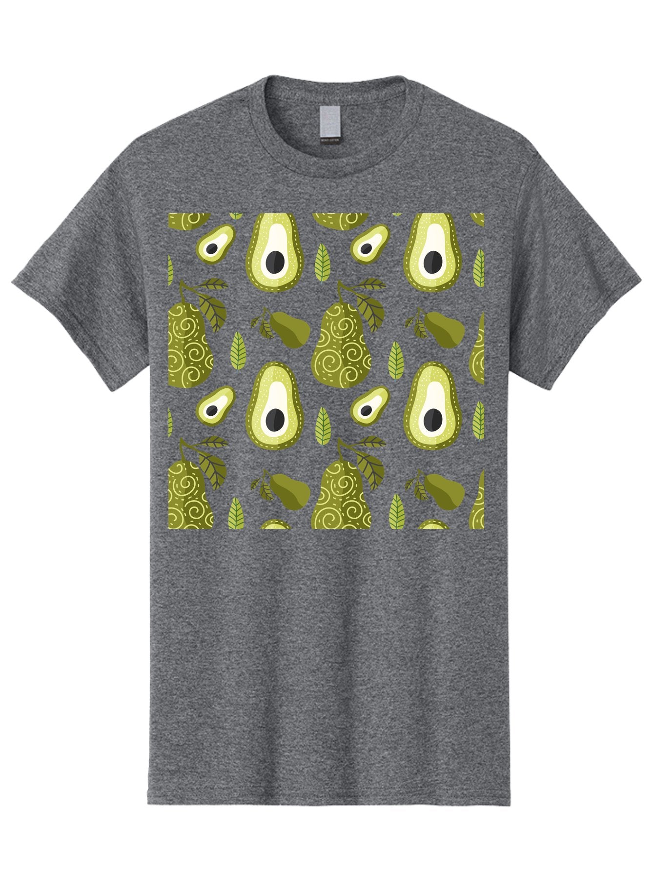 Avocado-Pattern Men'S Graphic Tee, 100% Cotton, Comfortable Casual Summer Wear, Machine Washable, Avocado Pattern, Half Avocados, Whole Avocados, Leaves, Swirls, Food Illustration, Healthy Eating, Organic Produce, Kitchen Decor, -  Aaa232 21