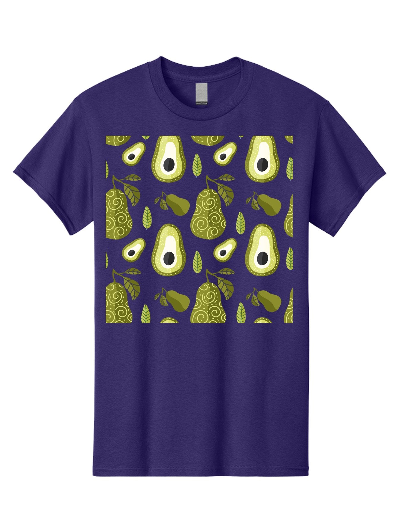 Avocado-Pattern Men'S Graphic Tee, 100% Cotton, Comfortable Casual Summer Wear, Machine Washable, Avocado Pattern, Half Avocados, Whole Avocados, Leaves, Swirls, Food Illustration, Healthy Eating, Organic Produce, Kitchen Decor, -  Aaa232 9