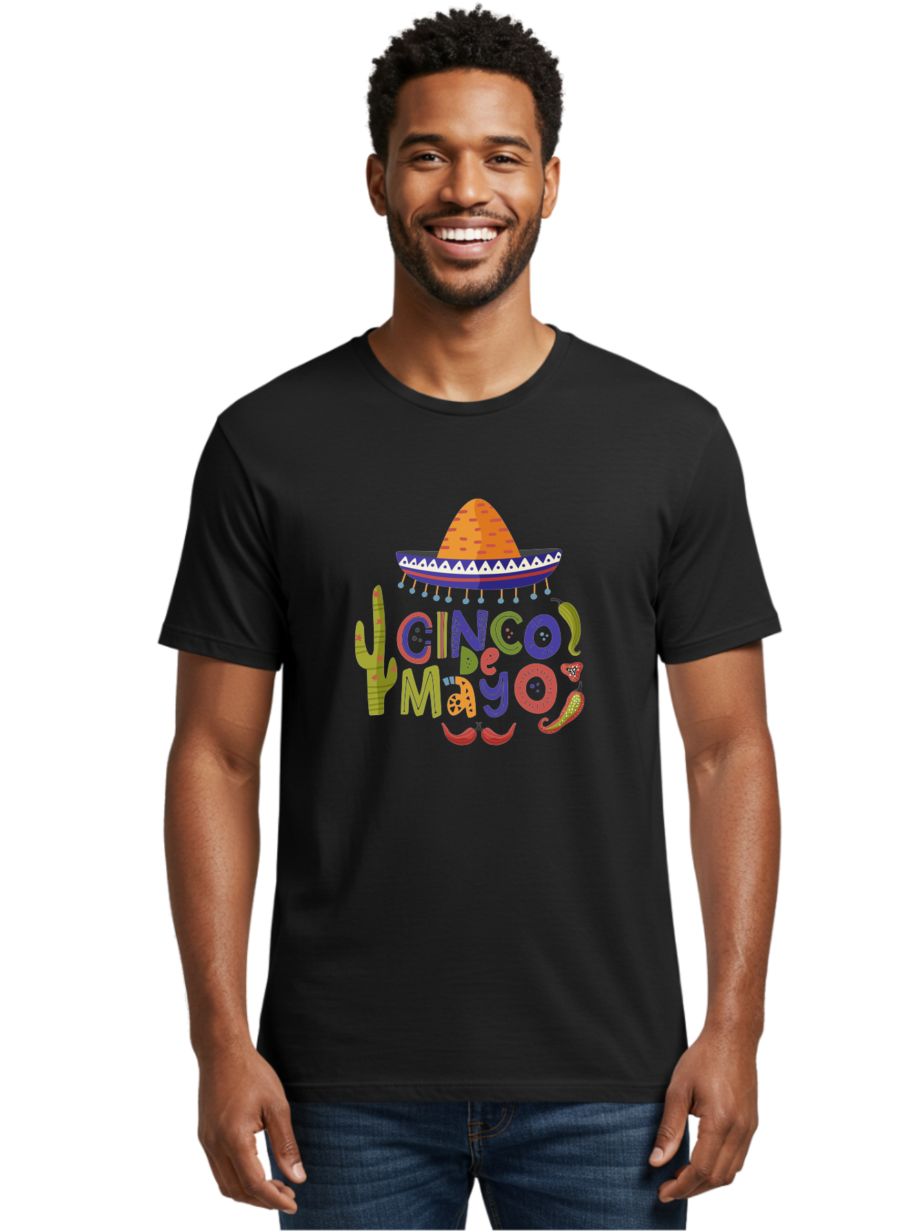 Cinco-De-Mayo-1 Men'S Graphic Tee, 100% Cotton, Comfortable Casual Summer Wear, Machine Washable, Cinco De Mayo, Sombrero, Chili Peppers, Cactus, Festive Design, Vibrant Colors, Mexican Heritage, Cultural Celebration, Fiesta Theme, -  Aaa233 30
