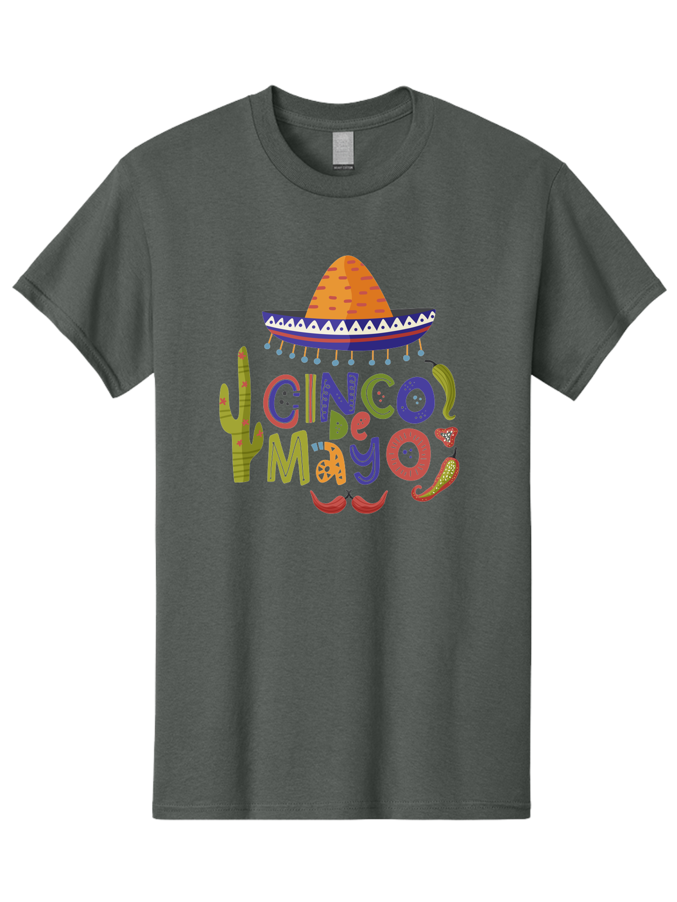 Cinco-De-Mayo-1 Men'S Graphic Tee, 100% Cotton, Comfortable Casual Summer Wear, Machine Washable, Cinco De Mayo, Sombrero, Chili Peppers, Cactus, Festive Design, Vibrant Colors, Mexican Heritage, Cultural Celebration, Fiesta Theme, -  Aaa233 25