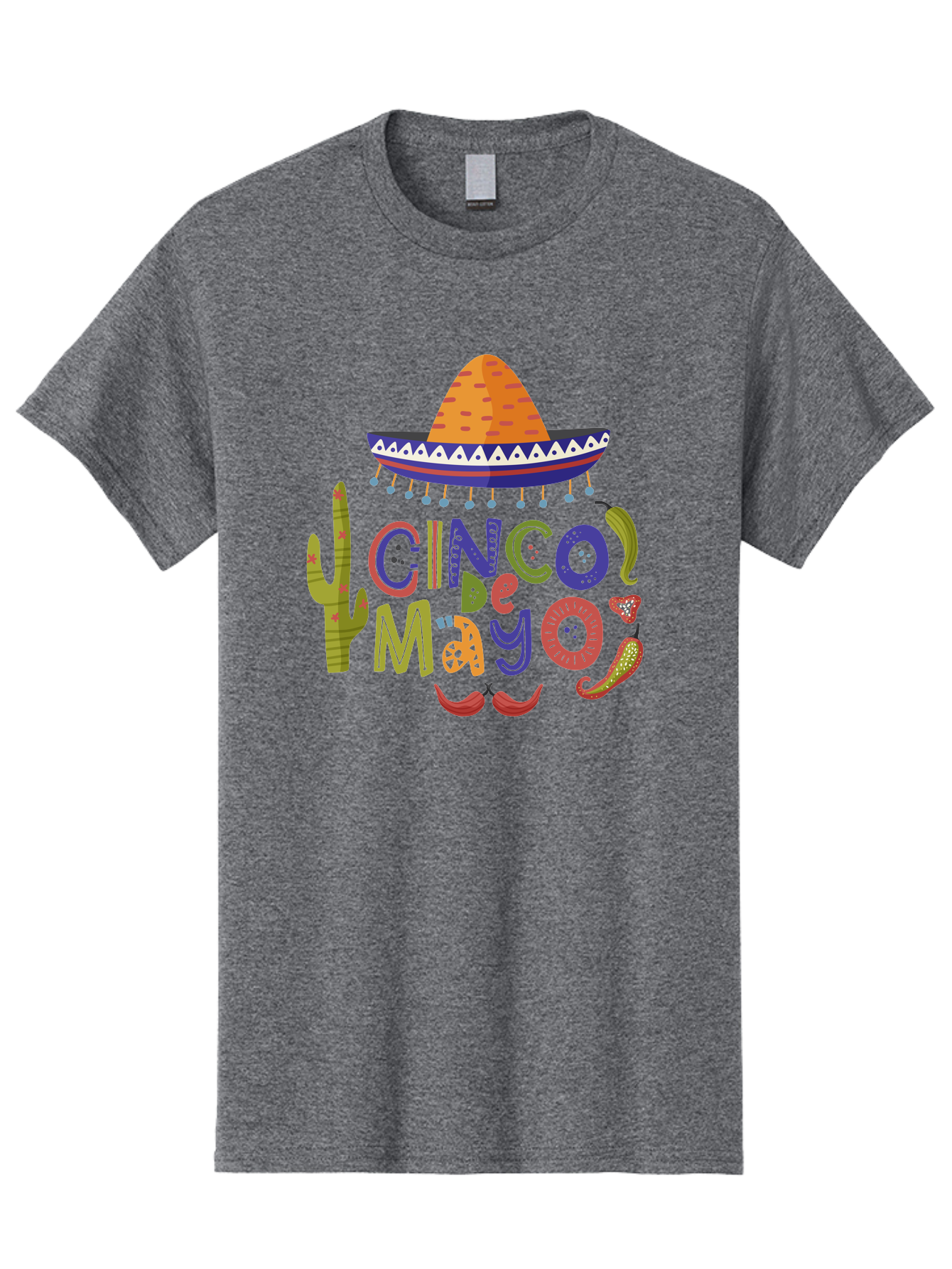 Cinco-De-Mayo-1 Men'S Graphic Tee, 100% Cotton, Comfortable Casual Summer Wear, Machine Washable, Cinco De Mayo, Sombrero, Chili Peppers, Cactus, Festive Design, Vibrant Colors, Mexican Heritage, Cultural Celebration, Fiesta Theme, -  Aaa233
