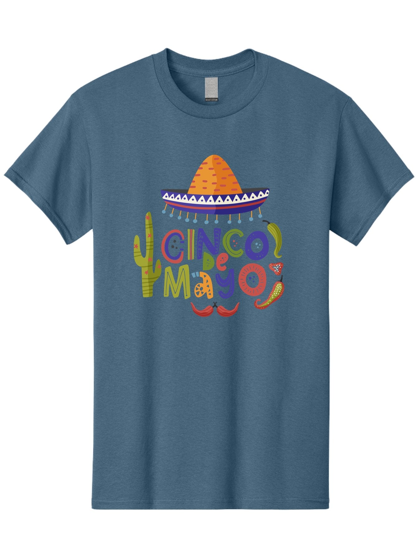 Cinco-De-Mayo-1 Men'S Graphic Tee, 100% Cotton, Comfortable Casual Summer Wear, Machine Washable, Cinco De Mayo, Sombrero, Chili Peppers, Cactus, Festive Design, Vibrant Colors, Mexican Heritage, Cultural Celebration, Fiesta Theme, -  Aaa233 3