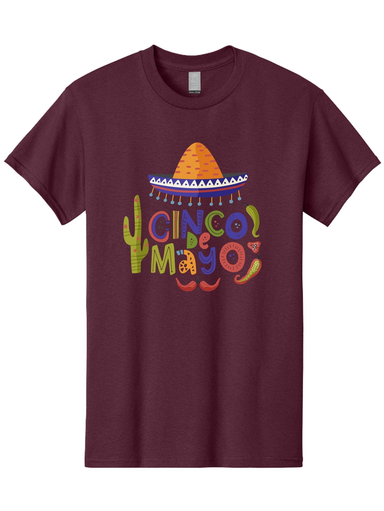 Cinco-De-Mayo-1 Men'S Graphic Tee, 100% Cotton, Comfortable Casual Summer Wear, Machine Washable, Cinco De Mayo, Sombrero, Chili Peppers, Cactus, Festive Design, Vibrant Colors, Mexican Heritage, Cultural Celebration, Fiesta Theme, -  Aaa233 15