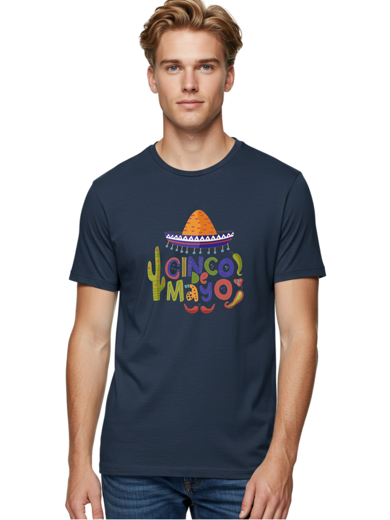 Cinco-De-Mayo-1 Men'S Graphic Tee, 100% Cotton, Comfortable Casual Summer Wear, Machine Washable, Cinco De Mayo, Sombrero, Chili Peppers, Cactus, Festive Design, Vibrant Colors, Mexican Heritage, Cultural Celebration, Fiesta Theme, -  Aaa233 12