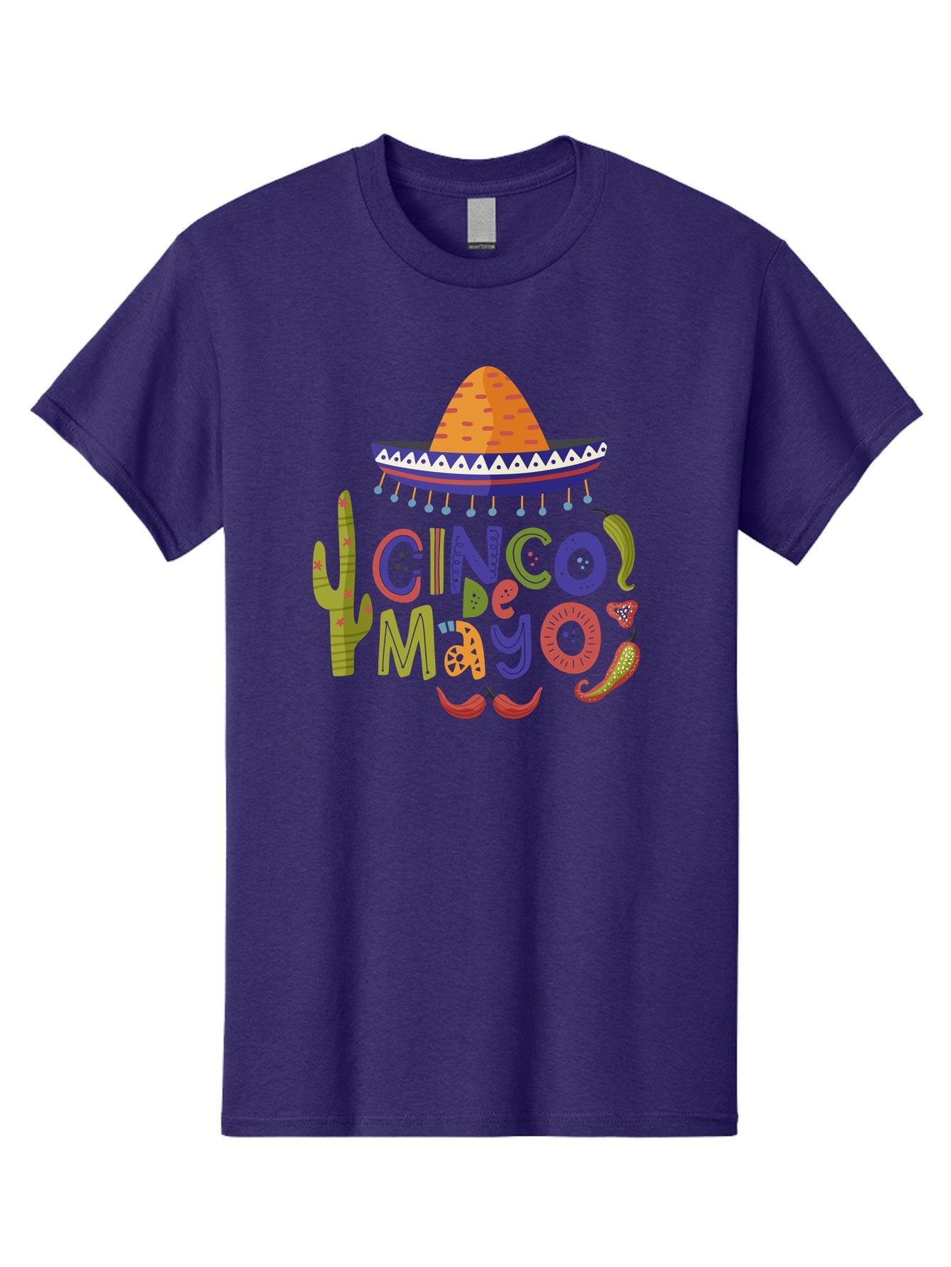 Cinco-De-Mayo-1 Men'S Graphic Tee, 100% Cotton, Comfortable Casual Summer Wear, Machine Washable, Cinco De Mayo, Sombrero, Chili Peppers, Cactus, Festive Design, Vibrant Colors, Mexican Heritage, Cultural Celebration, Fiesta Theme, -  Aaa233