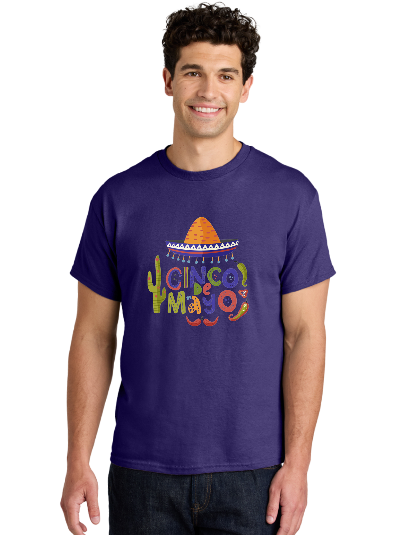 Cinco-De-Mayo-1 Men'S Graphic Tee, 100% Cotton, Comfortable Casual Summer Wear, Machine Washable, Cinco De Mayo, Sombrero, Chili Peppers, Cactus, Festive Design, Vibrant Colors, Mexican Heritage, Cultural Celebration, Fiesta Theme, -  Aaa233 6