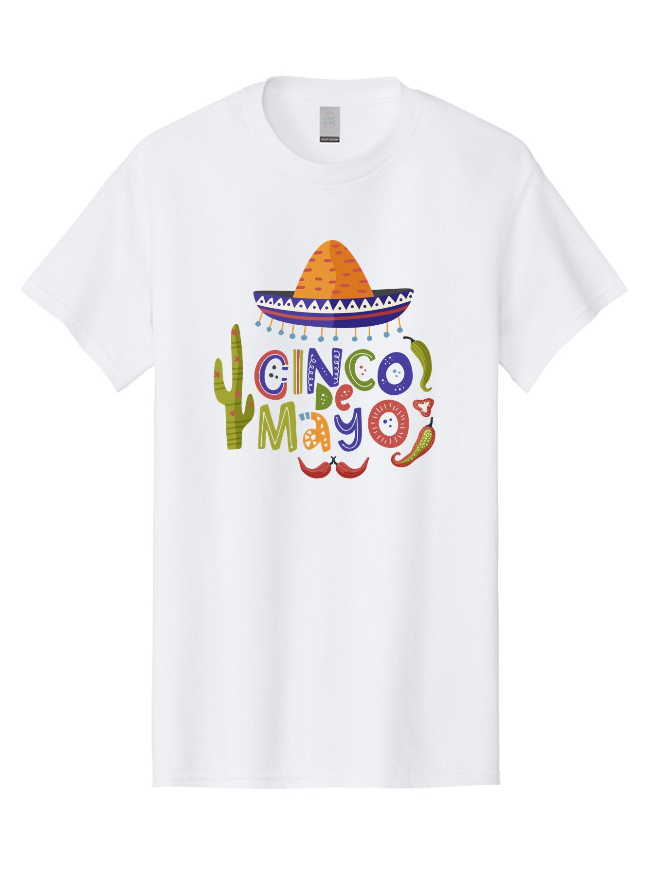 Cinco-De-Mayo-1 Men'S Graphic Tee, 100% Cotton, Comfortable Casual Summer Wear, Machine Washable, Cinco De Mayo, Sombrero, Chili Peppers, Cactus, Festive Design, Vibrant Colors, Mexican Heritage, Cultural Celebration, Fiesta Theme, -  Aaa233 25