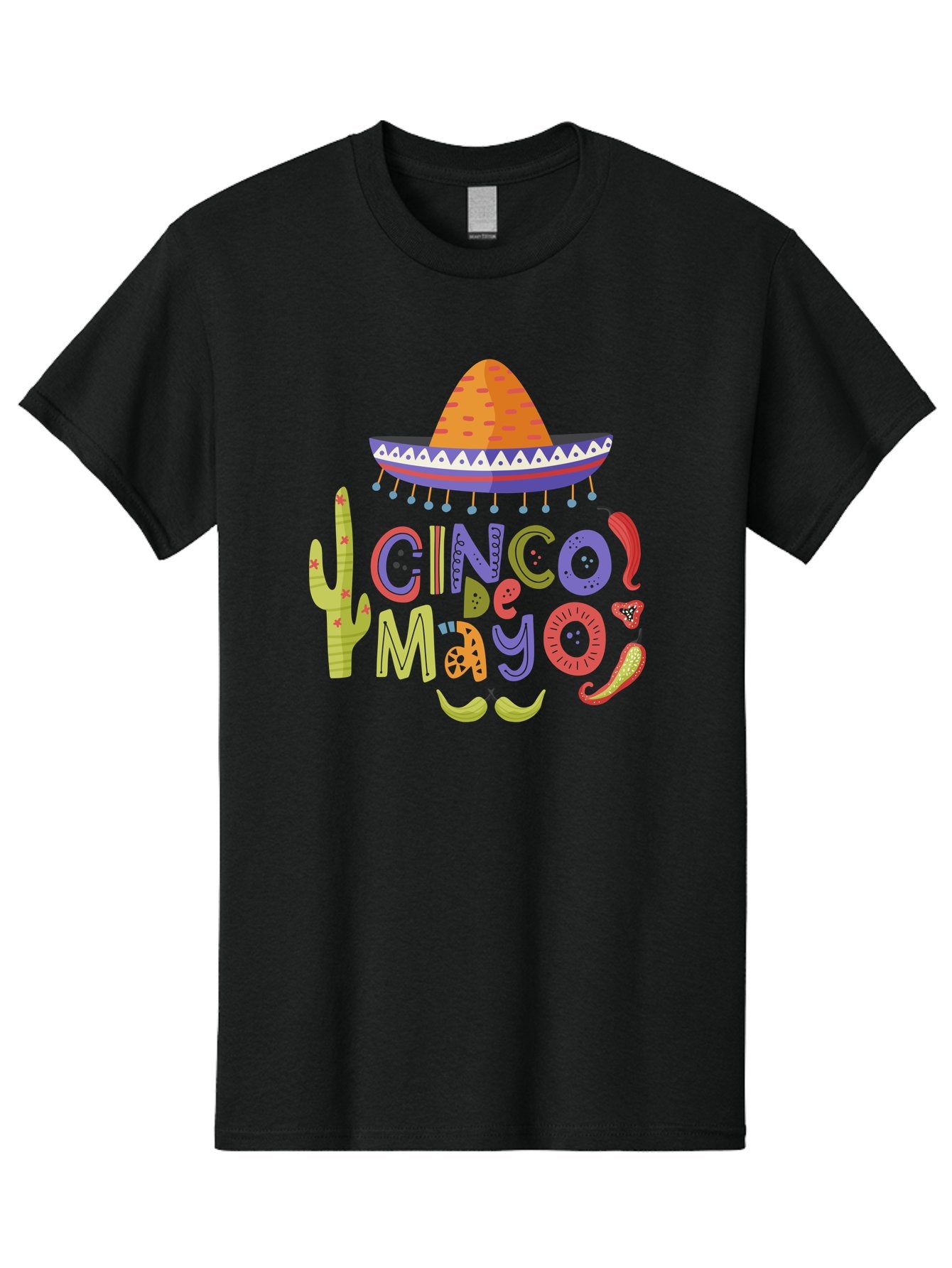 Cinco-De-Mayo-2 Men'S Graphic Tee, 100% Cotton, Comfortable Casual Summer Wear, Machine Washable, Cinco De Mayo, Mexican Holiday, Festive Celebration, Colorful Sombrero, Cactus, Chili Peppers, Vibrant Colors, Fiesta Theme, Party Decoration, -  Aaa234 11