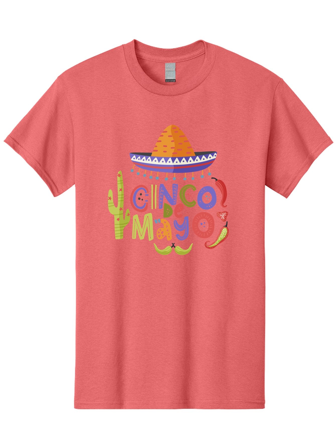 Cinco-De-Mayo-2 Men'S Graphic Tee, 100% Cotton, Comfortable Casual Summer Wear, Machine Washable, Cinco De Mayo, Mexican Holiday, Festive Celebration, Colorful Sombrero, Cactus, Chili Peppers, Vibrant Colors, Fiesta Theme, Party Decoration, -  Aaa234 7