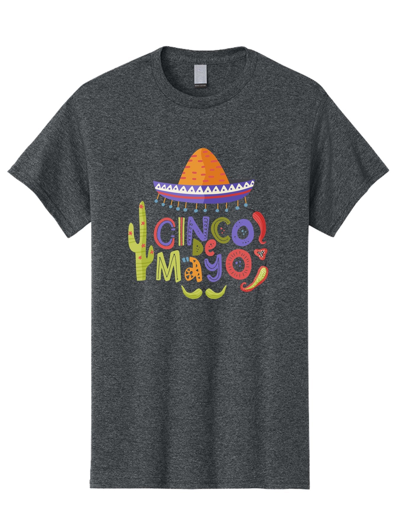 Cinco-De-Mayo-2 Men'S Graphic Tee, 100% Cotton, Comfortable Casual Summer Wear, Machine Washable, Cinco De Mayo, Mexican Holiday, Festive Celebration, Colorful Sombrero, Cactus, Chili Peppers, Vibrant Colors, Fiesta Theme, Party Decoration, -  Aaa234 9