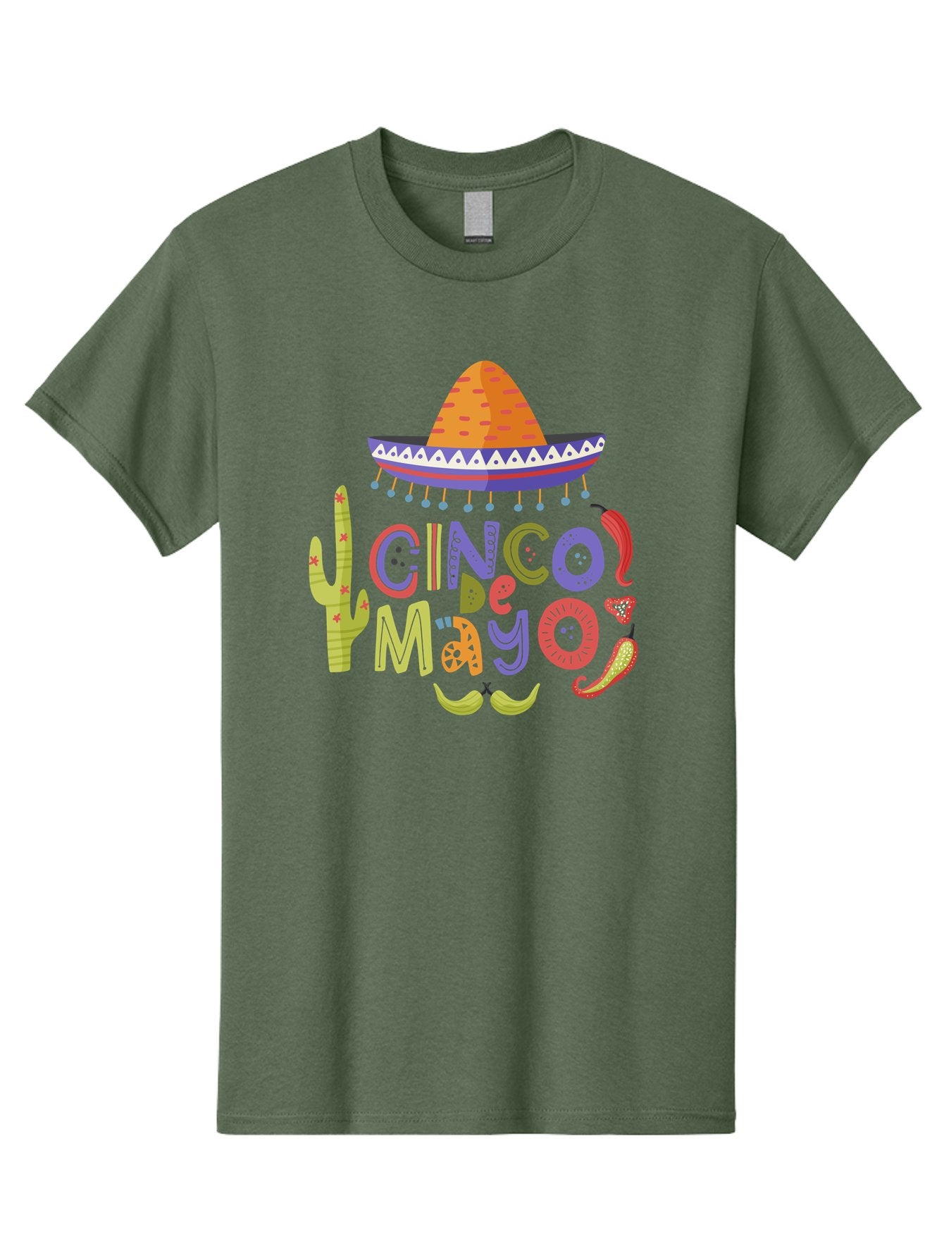 Cinco-De-Mayo-2 Men'S Graphic Tee, 100% Cotton, Comfortable Casual Summer Wear, Machine Washable, Cinco De Mayo, Mexican Holiday, Festive Celebration, Colorful Sombrero, Cactus, Chili Peppers, Vibrant Colors, Fiesta Theme, Party Decoration, -  Aaa234 13