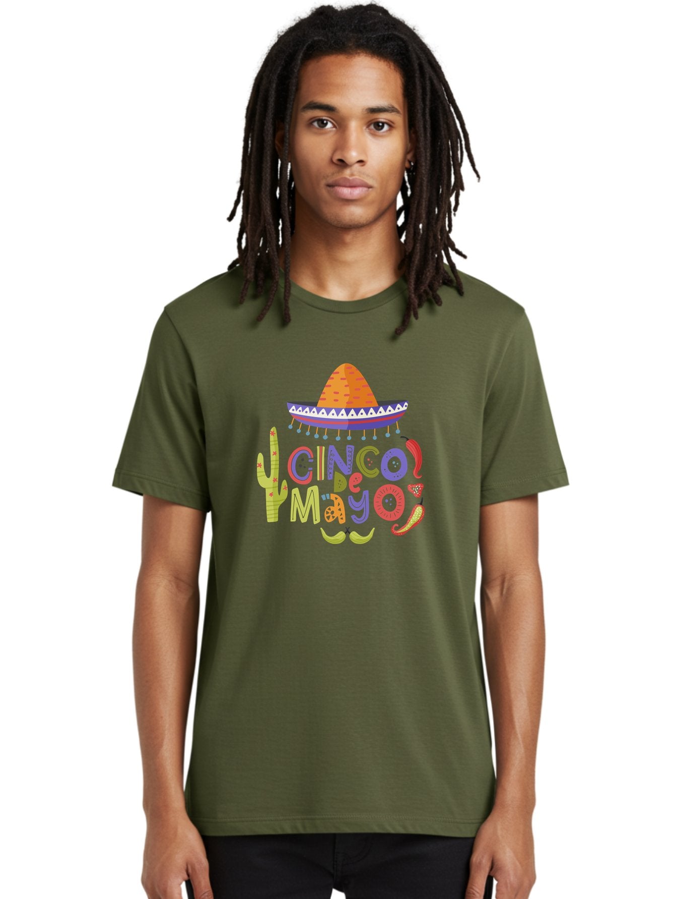 Cinco-De-Mayo-2 Men'S Graphic Tee, 100% Cotton, Comfortable Casual Summer Wear, Machine Washable, Cinco De Mayo, Mexican Holiday, Festive Celebration, Colorful Sombrero, Cactus, Chili Peppers, Vibrant Colors, Fiesta Theme, Party Decoration, -  Aaa234 14