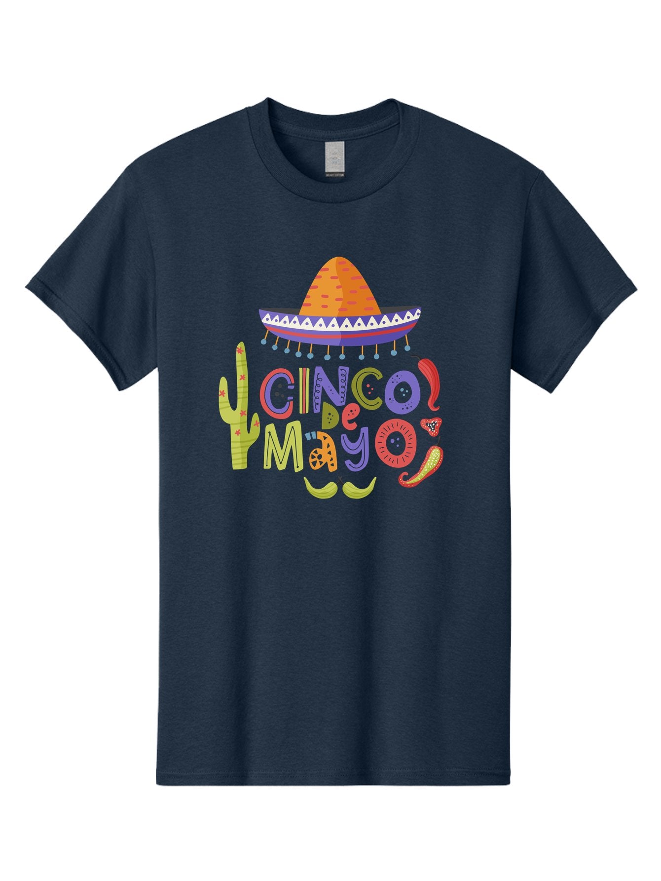 Cinco-De-Mayo-2 Men'S Graphic Tee, 100% Cotton, Comfortable Casual Summer Wear, Machine Washable, Cinco De Mayo, Mexican Holiday, Festive Celebration, Colorful Sombrero, Cactus, Chili Peppers, Vibrant Colors, Fiesta Theme, Party Decoration, -  Aaa234 17