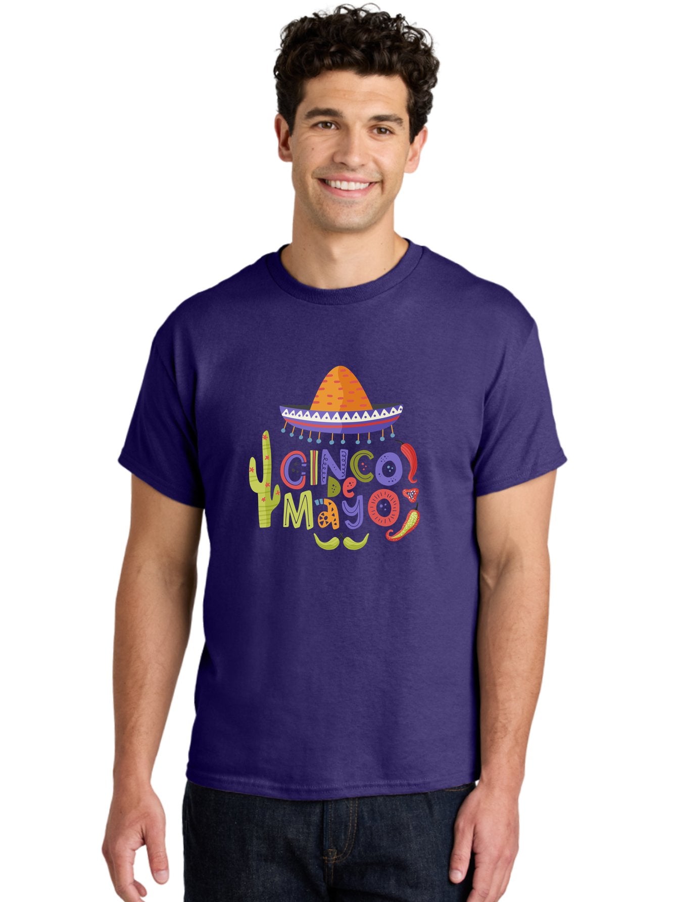 Cinco-De-Mayo-2 Men'S Graphic Tee, 100% Cotton, Comfortable Casual Summer Wear, Machine Washable, Cinco De Mayo, Mexican Holiday, Festive Celebration, Colorful Sombrero, Cactus, Chili Peppers, Vibrant Colors, Fiesta Theme, Party Decoration, -  Aaa234 16