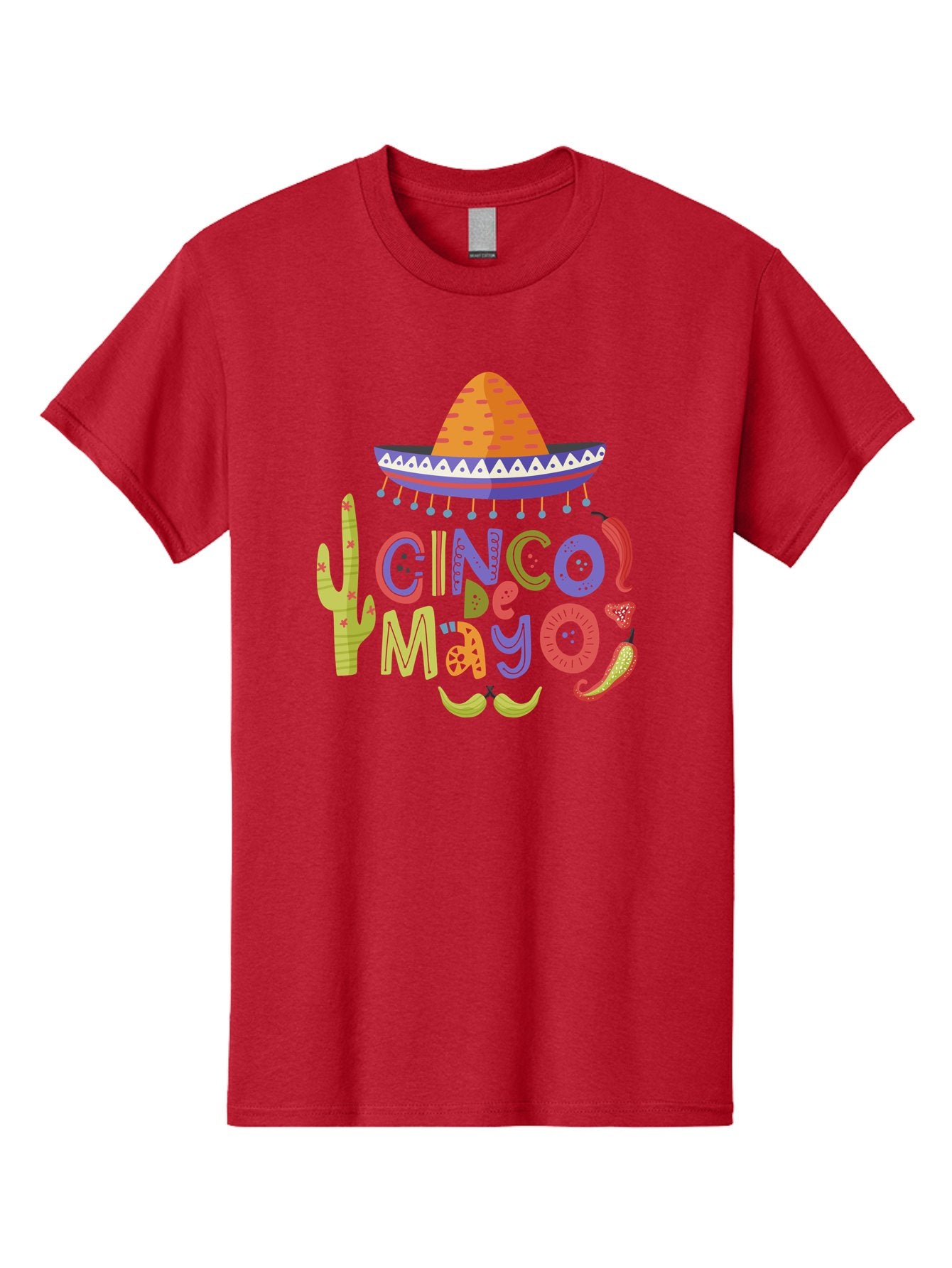 Cinco-De-Mayo-2 Men'S Graphic Tee, 100% Cotton, Comfortable Casual Summer Wear, Machine Washable, Cinco De Mayo, Mexican Holiday, Festive Celebration, Colorful Sombrero, Cactus, Chili Peppers, Vibrant Colors, Fiesta Theme, Party Decoration, -  Aaa234 27