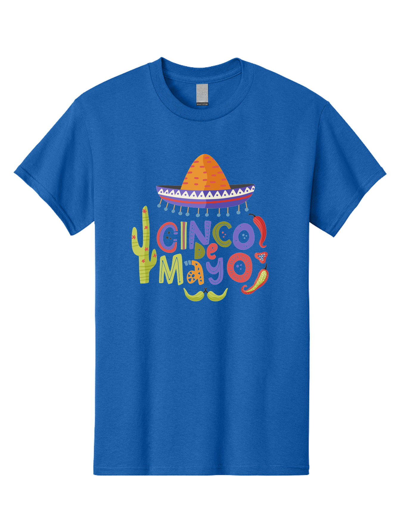 Cinco-De-Mayo-2 Men'S Graphic Tee, 100% Cotton, Comfortable Casual Summer Wear, Machine Washable, Cinco De Mayo, Mexican Holiday, Festive Celebration, Colorful Sombrero, Cactus, Chili Peppers, Vibrant Colors, Fiesta Theme, Party Decoration, -  Aaa234 23