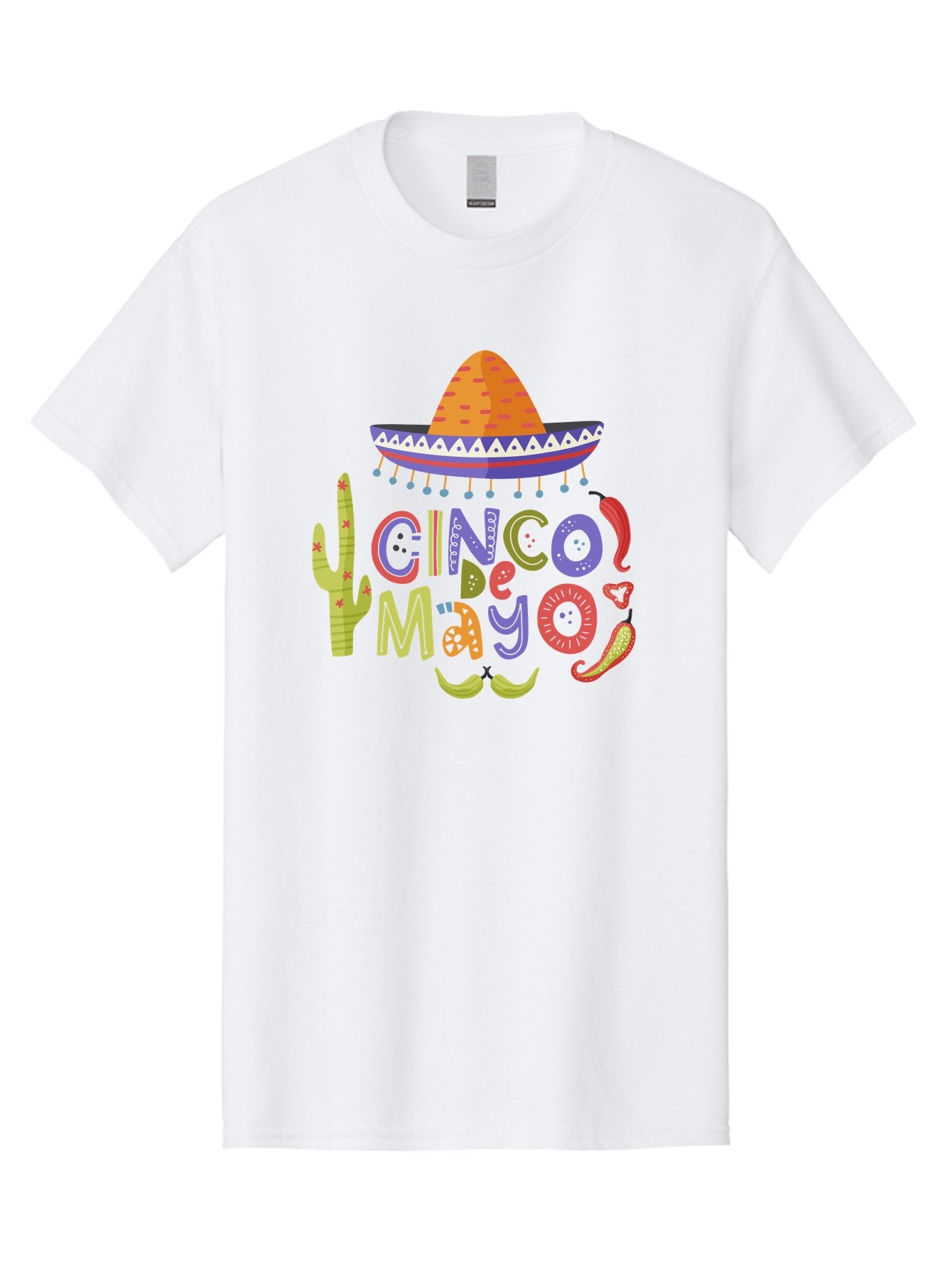 Cinco-De-Mayo-2 Men'S Graphic Tee, 100% Cotton, Comfortable Casual Summer Wear, Machine Washable, Cinco De Mayo, Mexican Holiday, Festive Celebration, Colorful Sombrero, Cactus, Chili Peppers, Vibrant Colors, Fiesta Theme, Party Decoration, -  Aaa234 19