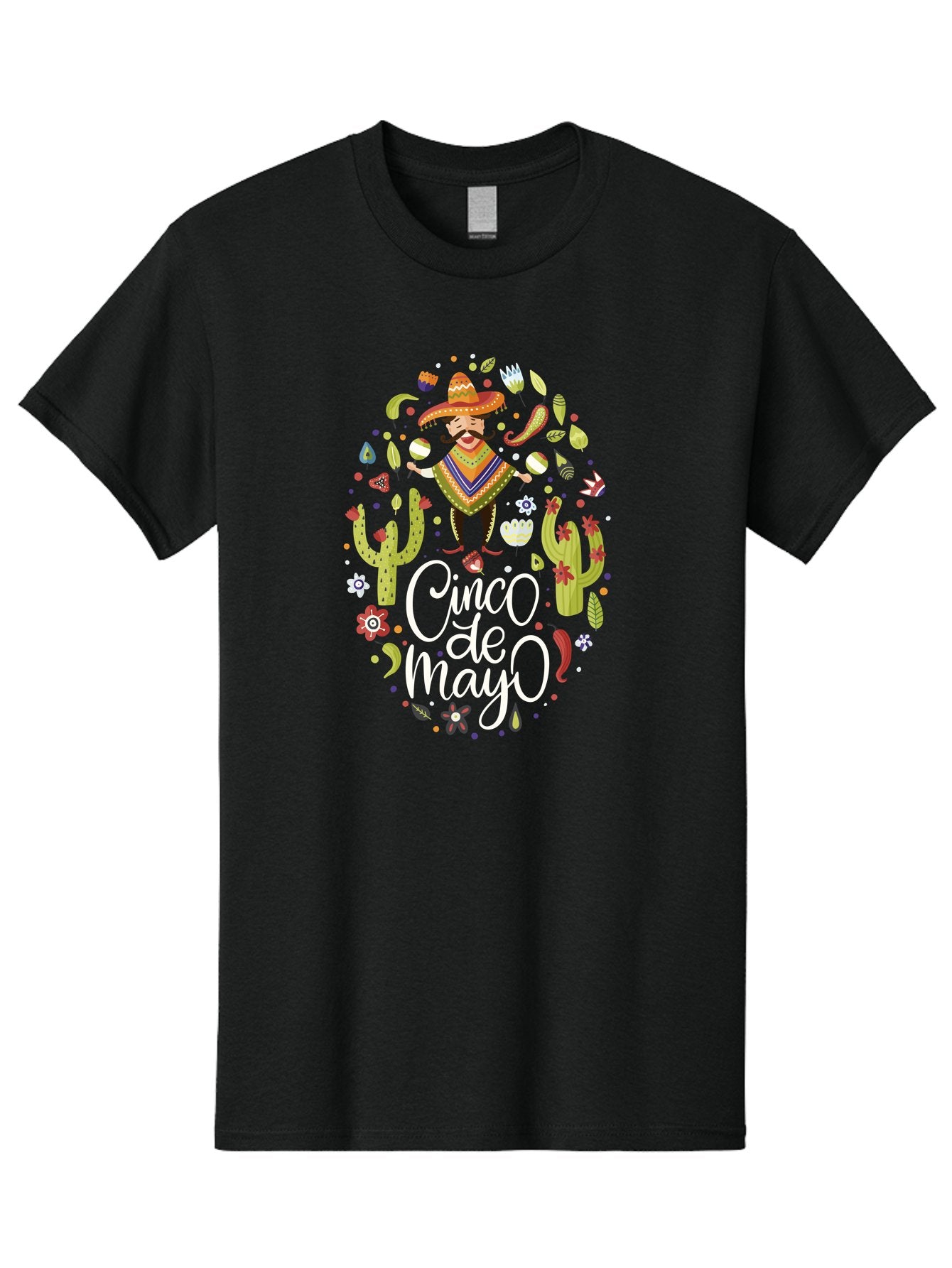 Cinco-De-Mayo-3 Men'S Graphic Tee, 100% Cotton, Comfortable Casual Summer Wear, Machine Washable, Mexican Fiesta, Cultural Celebration, Vibrant Colors, Mariachi Man, Cacti, Flowers, Festive Decorations, Traditional Attire, Party Atmosphere, -  Aaa235 19
