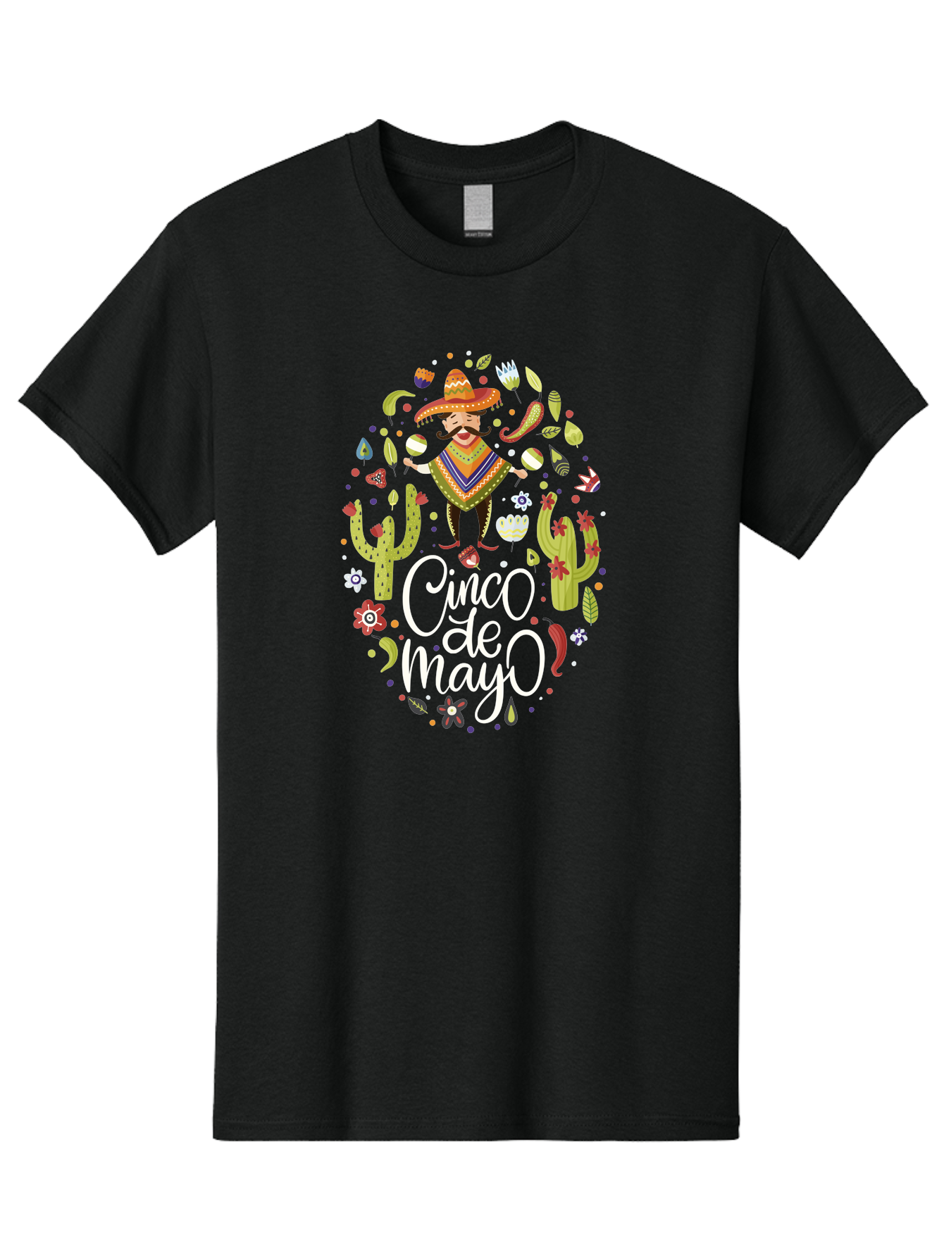 Cinco-De-Mayo-3 Men'S Graphic Tee, 100% Cotton, Comfortable Casual Summer Wear, Machine Washable, Mexican Fiesta, Cultural Celebration, Vibrant Colors, Mariachi Man, Cacti, Flowers, Festive Decorations, Traditional Attire, Party Atmosphere, -  Aaa235 13