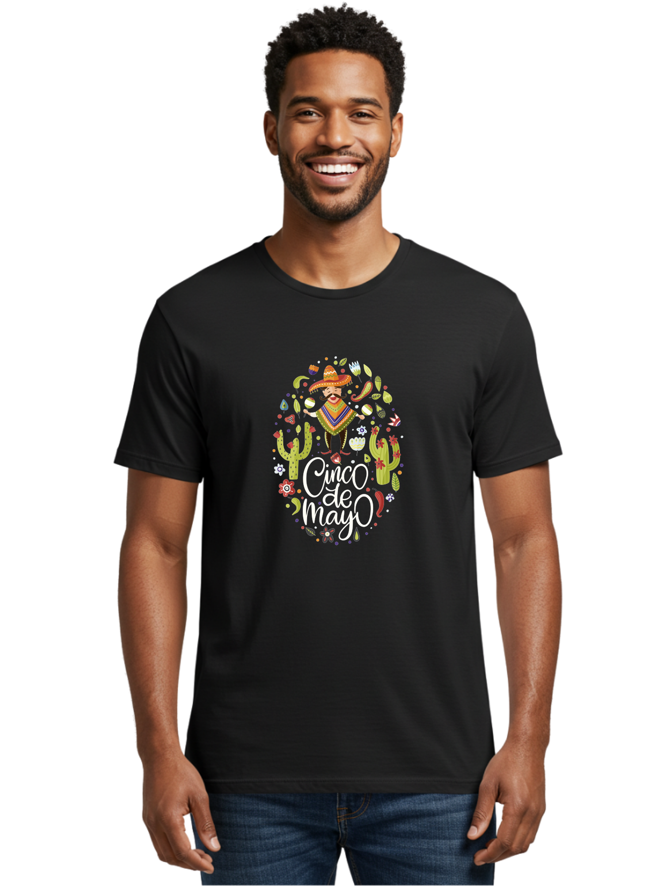 Cinco-De-Mayo-3 Men'S Graphic Tee, 100% Cotton, Comfortable Casual Summer Wear, Machine Washable, Mexican Fiesta, Cultural Celebration, Vibrant Colors, Mariachi Man, Cacti, Flowers, Festive Decorations, Traditional Attire, Party Atmosphere, -  Aaa235 14