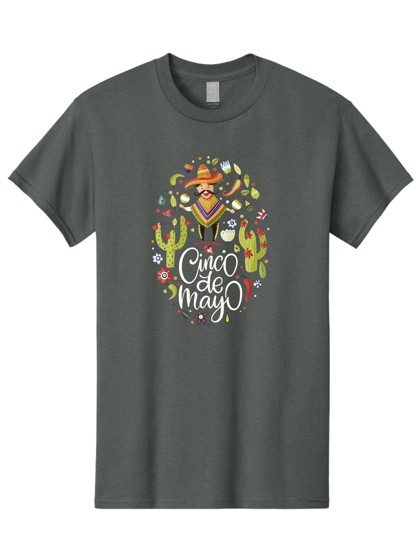 Cinco-De-Mayo-3 Men'S Graphic Tee, 100% Cotton, Comfortable Casual Summer Wear, Machine Washable, Mexican Fiesta, Cultural Celebration, Vibrant Colors, Mariachi Man, Cacti, Flowers, Festive Decorations, Traditional Attire, Party Atmosphere, -  Aaa235 9