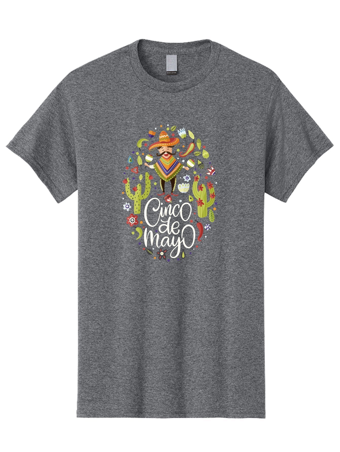 Cinco-De-Mayo-3 Men'S Graphic Tee, 100% Cotton, Comfortable Casual Summer Wear, Machine Washable, Mexican Fiesta, Cultural Celebration, Vibrant Colors, Mariachi Man, Cacti, Flowers, Festive Decorations, Traditional Attire, Party Atmosphere, -  Aaa235 7