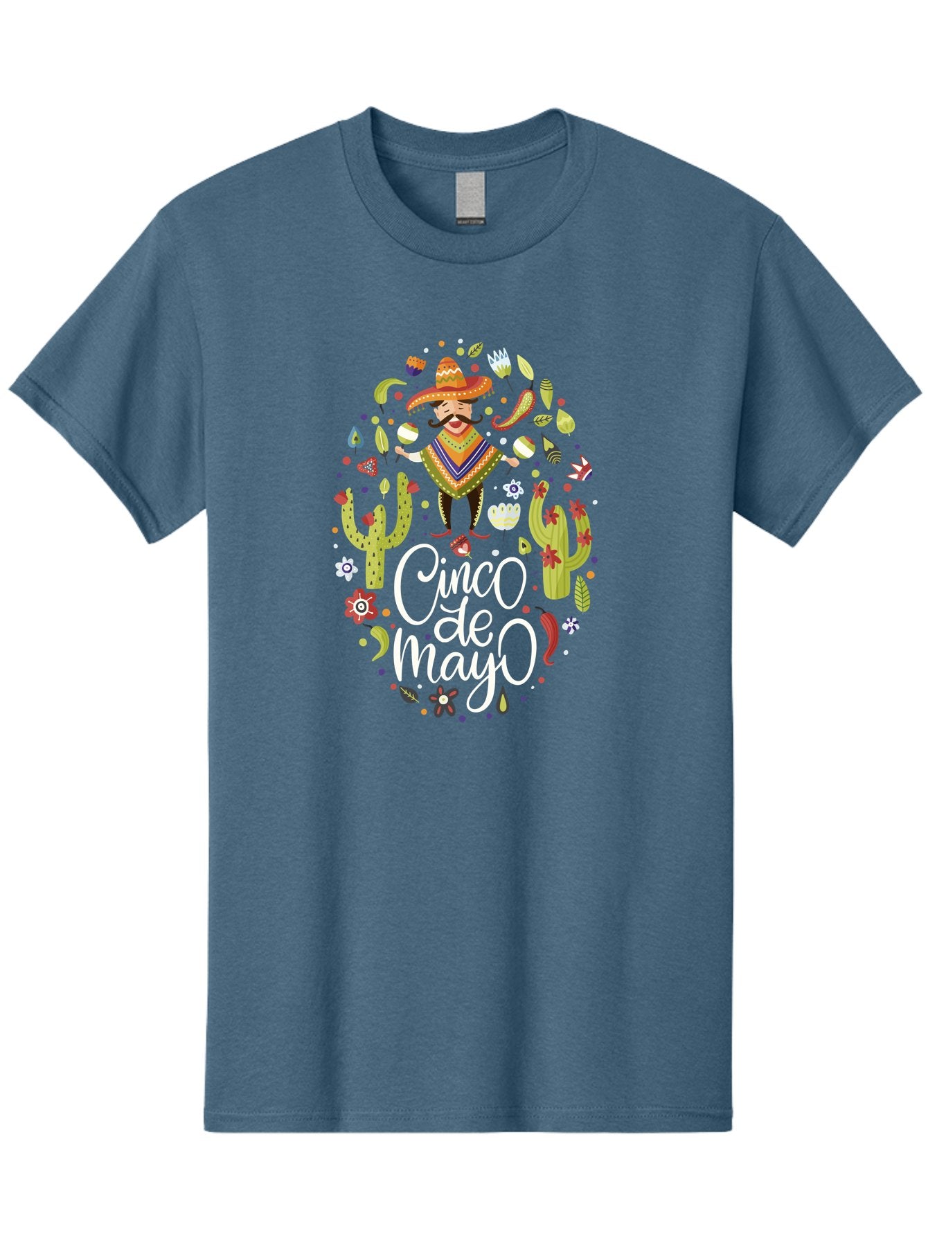 Cinco-De-Mayo-3 Men'S Graphic Tee, 100% Cotton, Comfortable Casual Summer Wear, Machine Washable, Mexican Fiesta, Cultural Celebration, Vibrant Colors, Mariachi Man, Cacti, Flowers, Festive Decorations, Traditional Attire, Party Atmosphere, -  Aaa235 13
