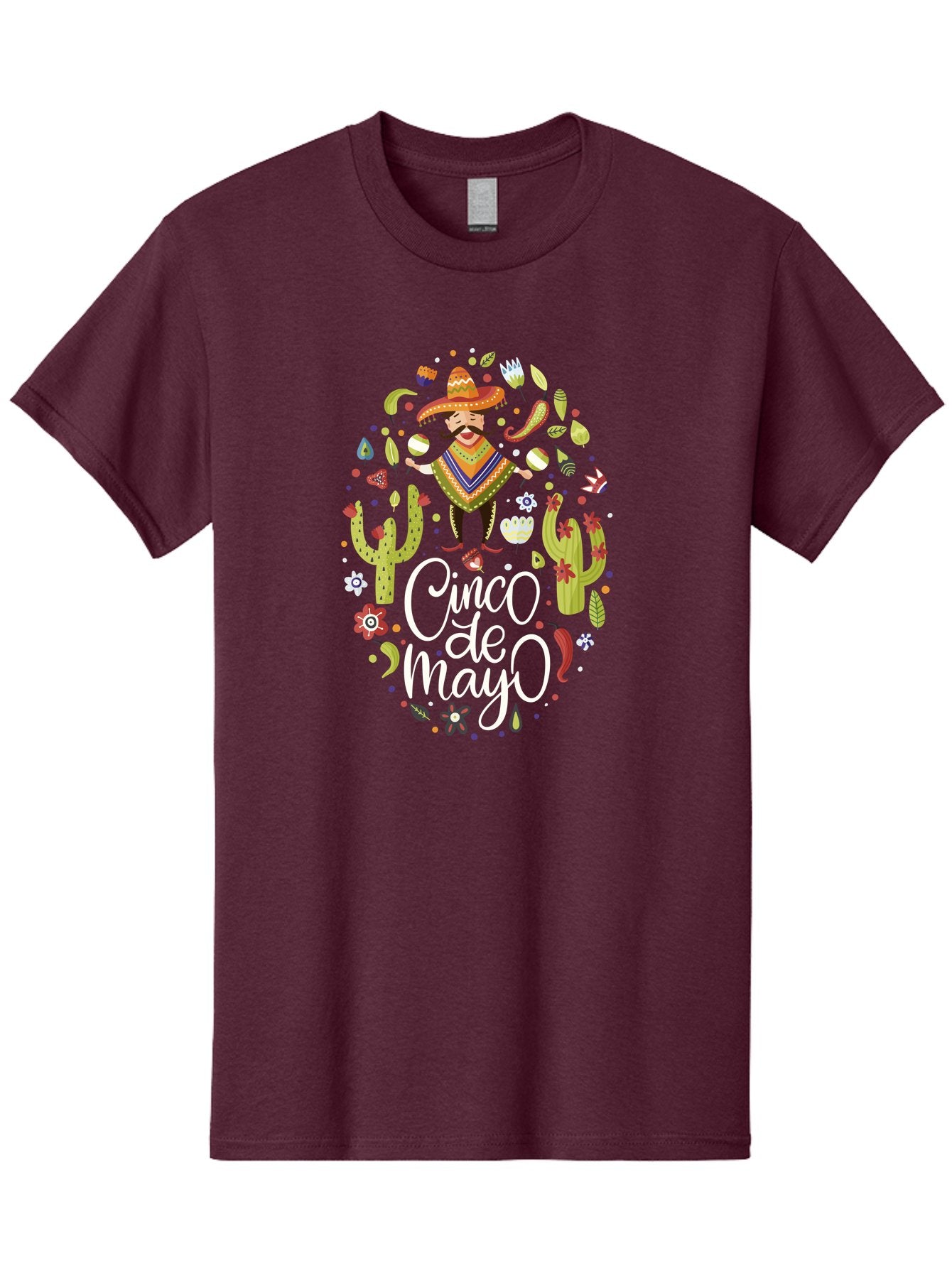 Cinco-De-Mayo-3 Men'S Graphic Tee, 100% Cotton, Comfortable Casual Summer Wear, Machine Washable, Mexican Fiesta, Cultural Celebration, Vibrant Colors, Mariachi Man, Cacti, Flowers, Festive Decorations, Traditional Attire, Party Atmosphere, -  Aaa235 21