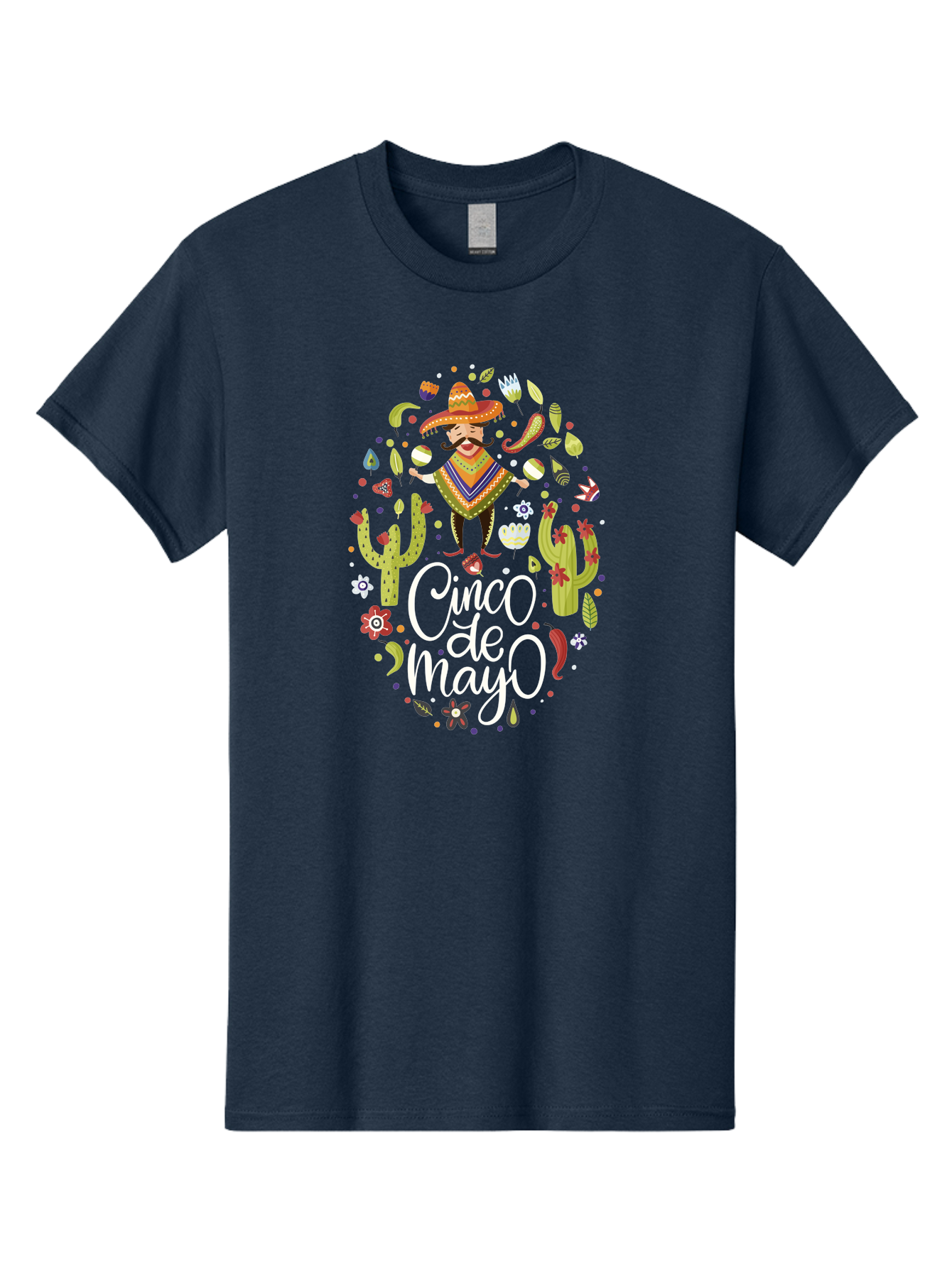Cinco-De-Mayo-3 Men'S Graphic Tee, 100% Cotton, Comfortable Casual Summer Wear, Machine Washable, Mexican Fiesta, Cultural Celebration, Vibrant Colors, Mariachi Man, Cacti, Flowers, Festive Decorations, Traditional Attire, Party Atmosphere, -  Aaa235 11